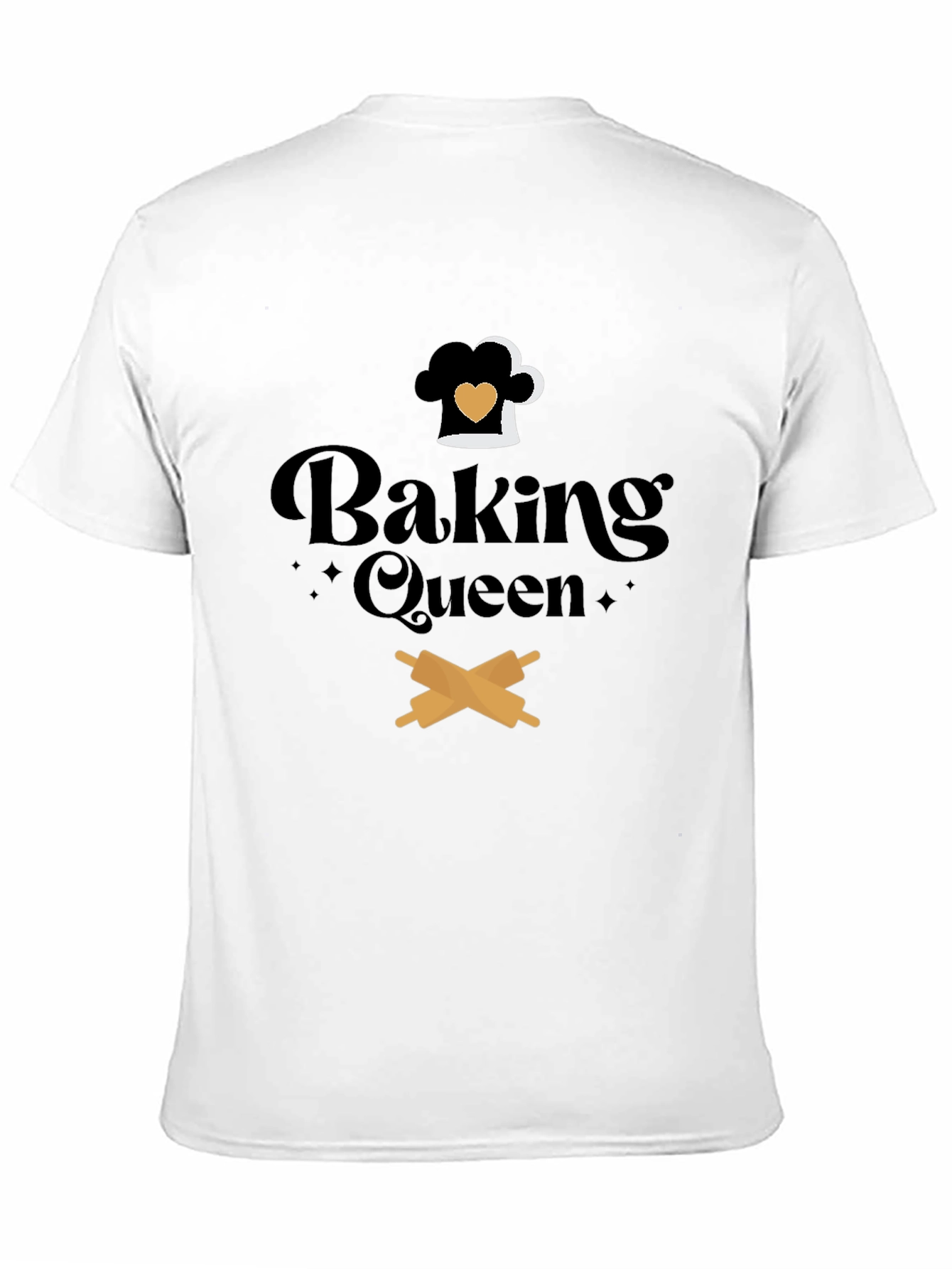 Black Baking Queen Graphic Tee - Chef Hat & Rolling Pins view 11
