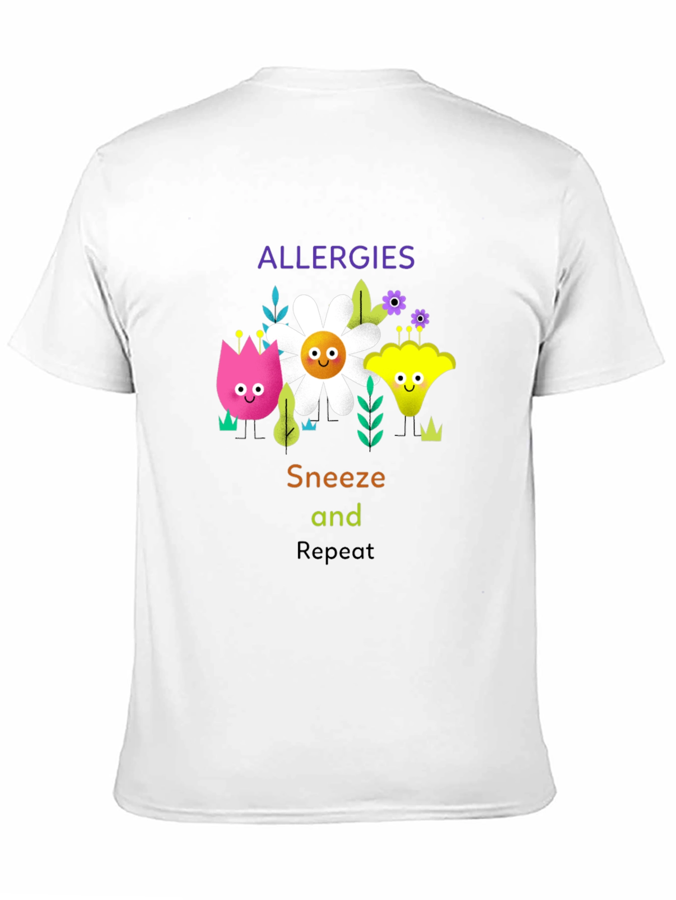 Black Allergies Sneeze Repeat Graphic T-Shirt view 11