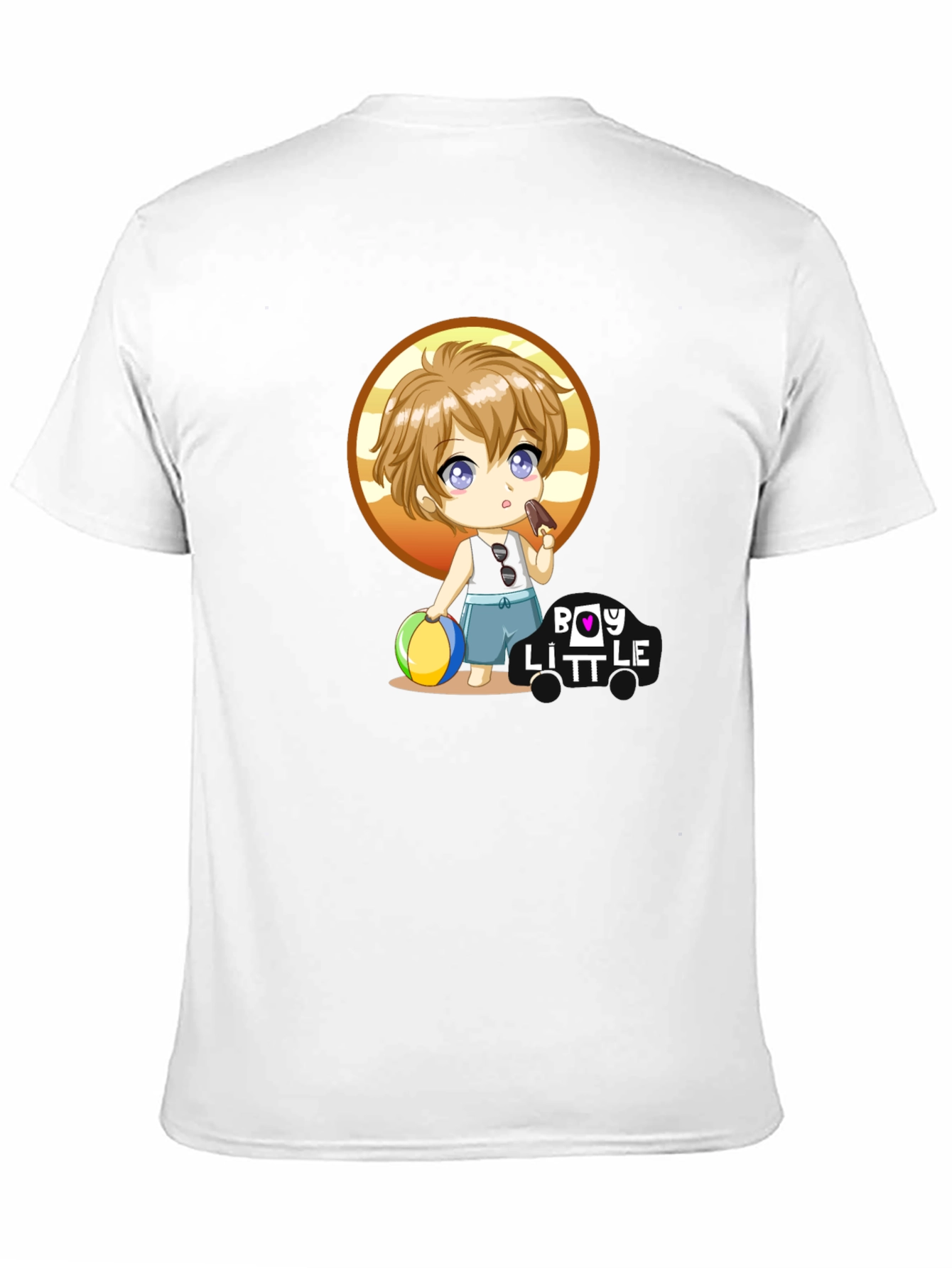 Black Boy Little Cartoon Graphic T-Shirt view 11