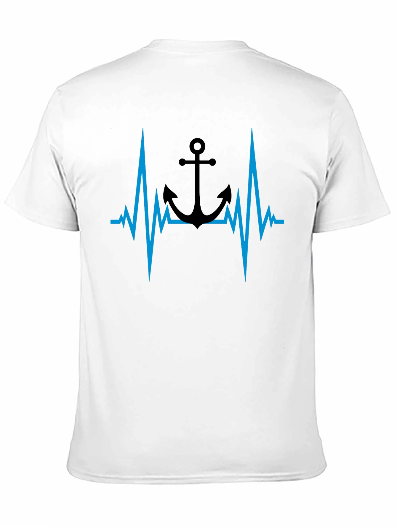 Black Anchor Heartbeat Graphic Tee view 11