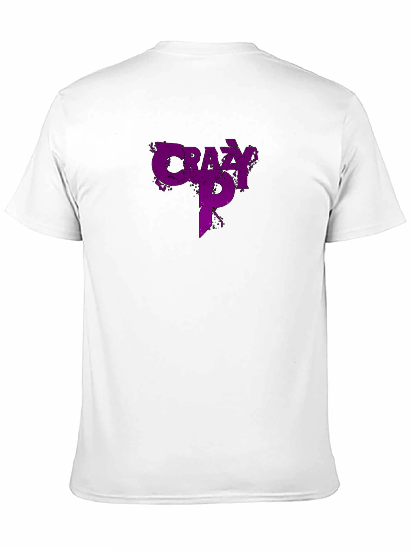 Black Crazy P Graphic T-Shirt - Purple Design on Black view 11