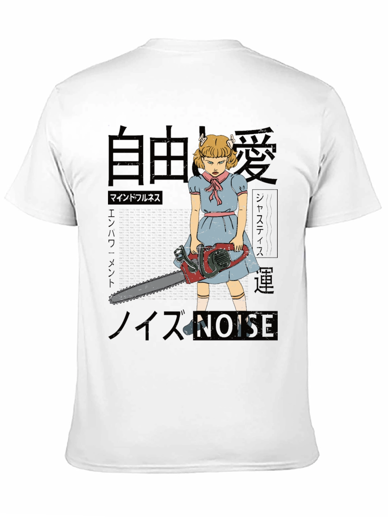 Black Horror Chainsaw Girl T-Shirt view 11