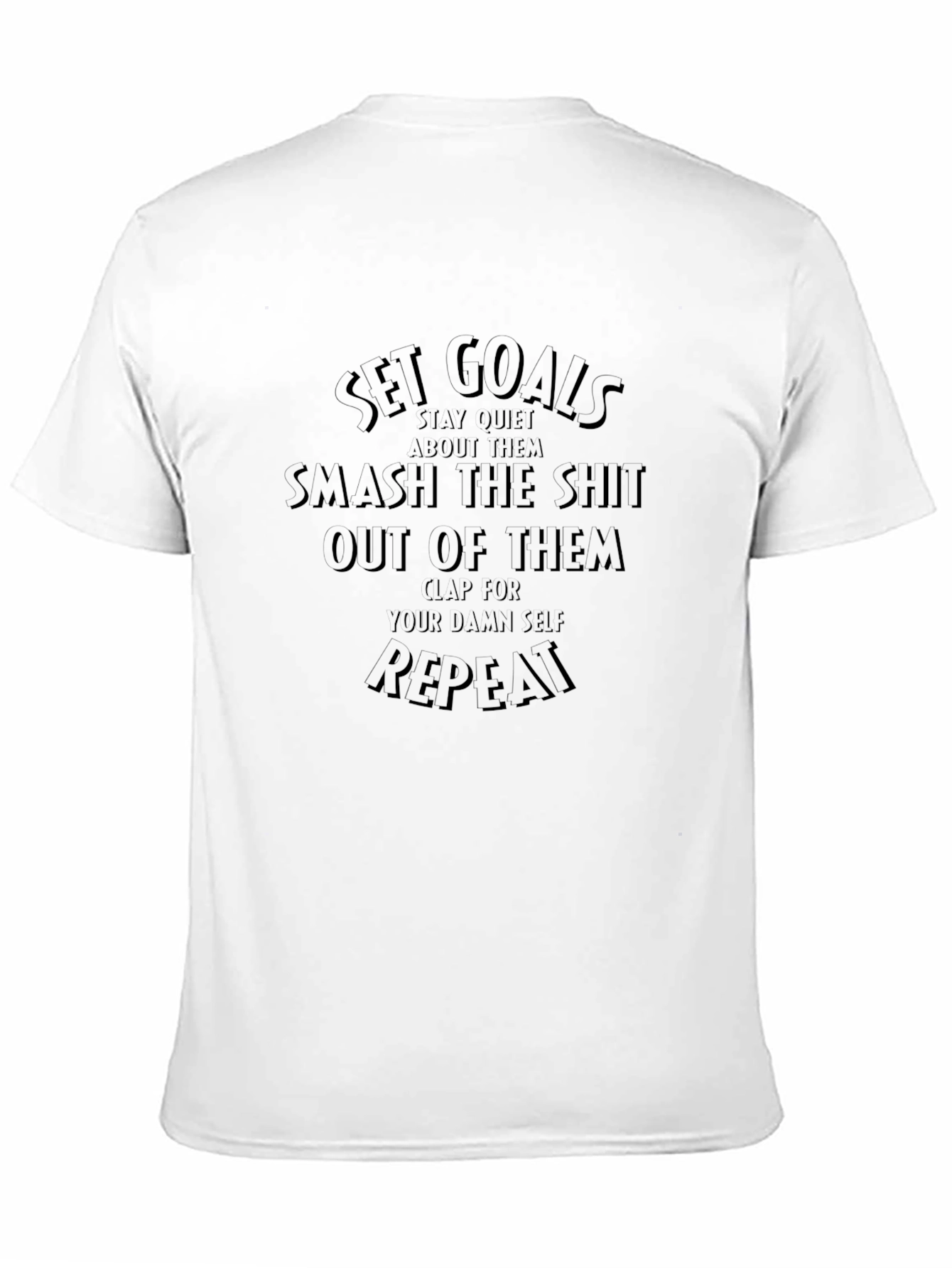 Black Motivational 'Set Goals' Graphic Tee - Black view 11