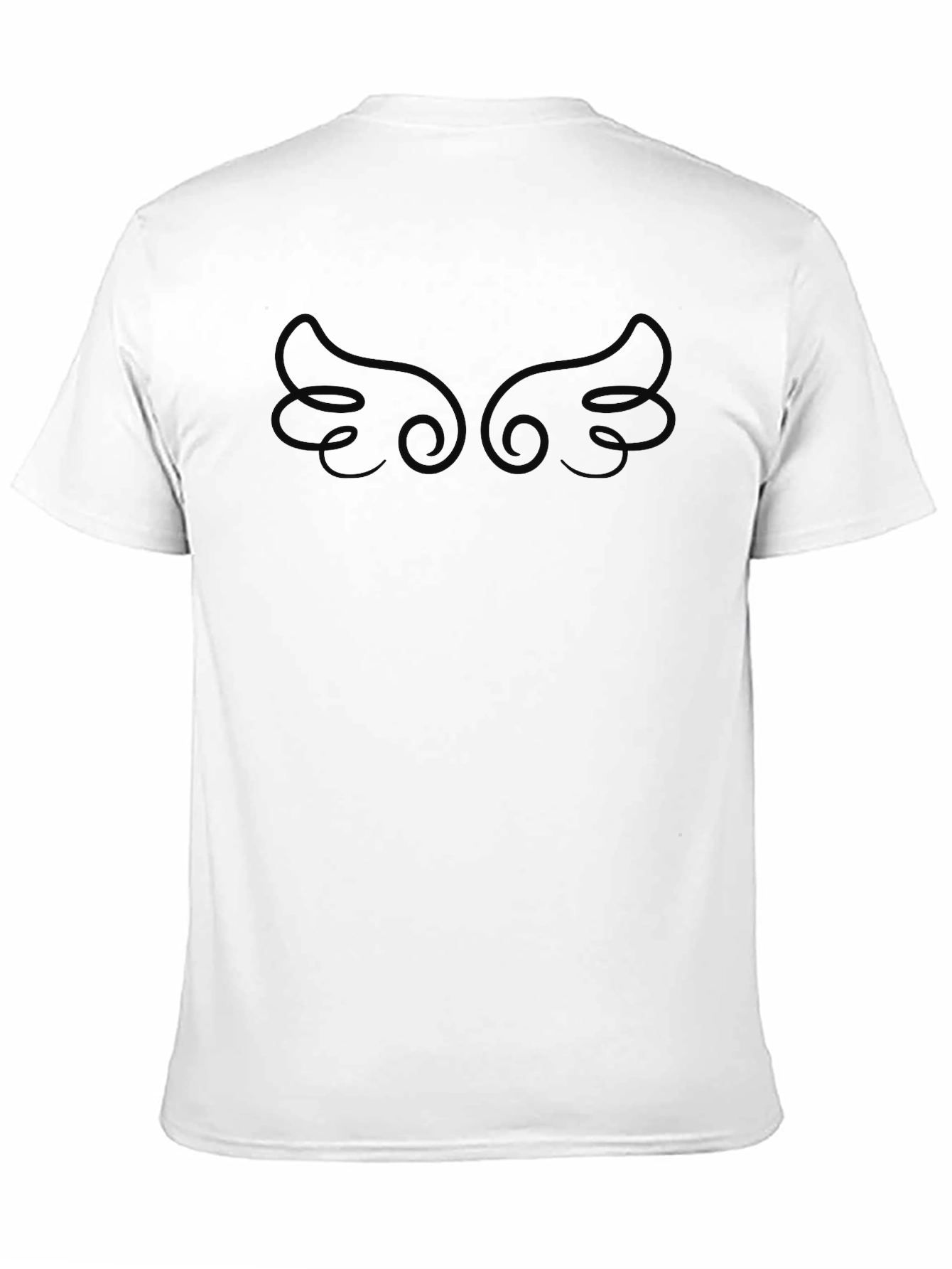 Black Angel Wings Graphic Black Tee - Men's Casual Style view 11