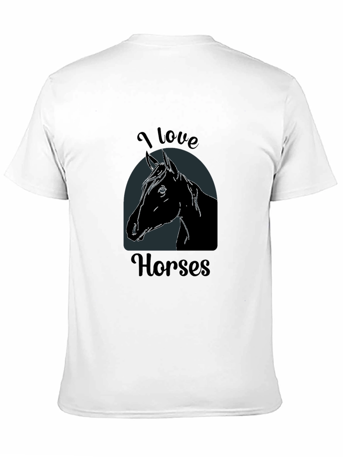 Black I Love Horses Black T-Shirt - Equestrian Tee view 11