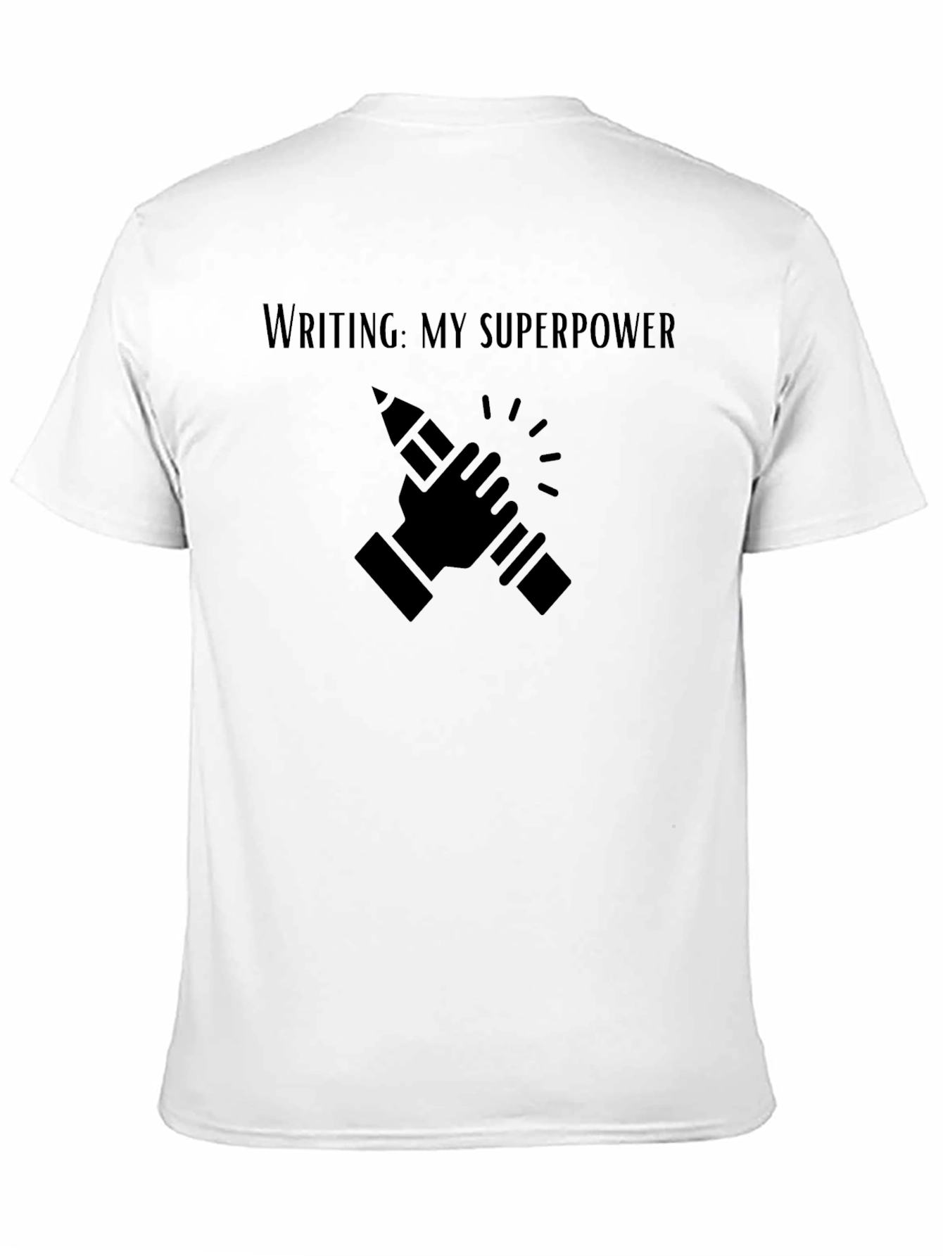 Black Writing Superpower Black T-Shirt view 11