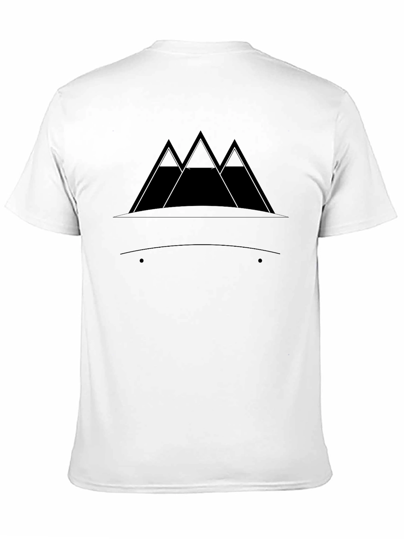 Black Minimalist Mountain Graphic Black T-Shirt view 11