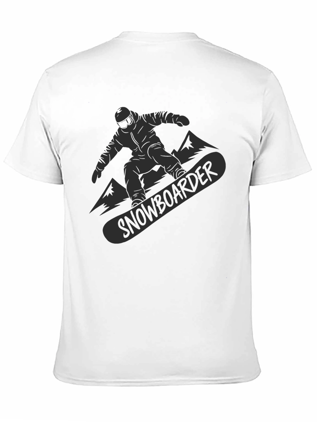 Black Snowboarder Graphic Tee - Black Cotton Comfort view 11