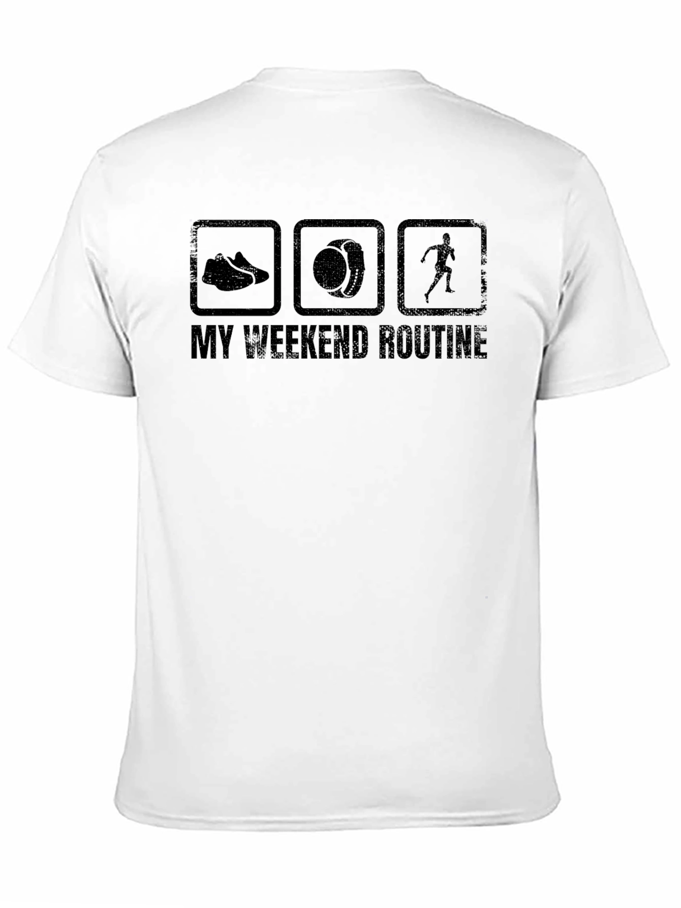 Black Weekend Routine T-Shirt - Running Shoe, Watch, Runner Graphic Tee view 11