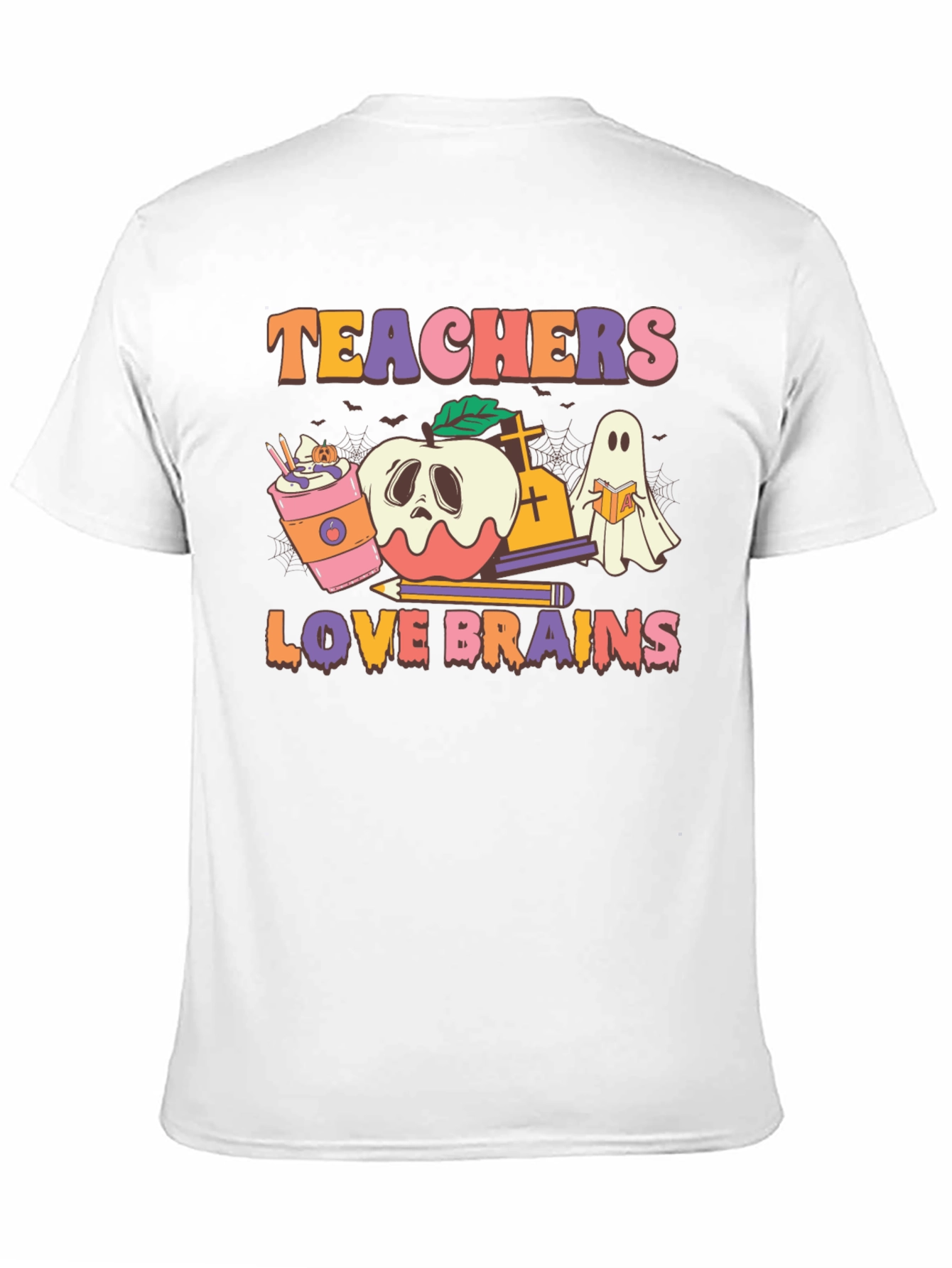 Black Teachers Love Brains Halloween Graphic Tee view 11