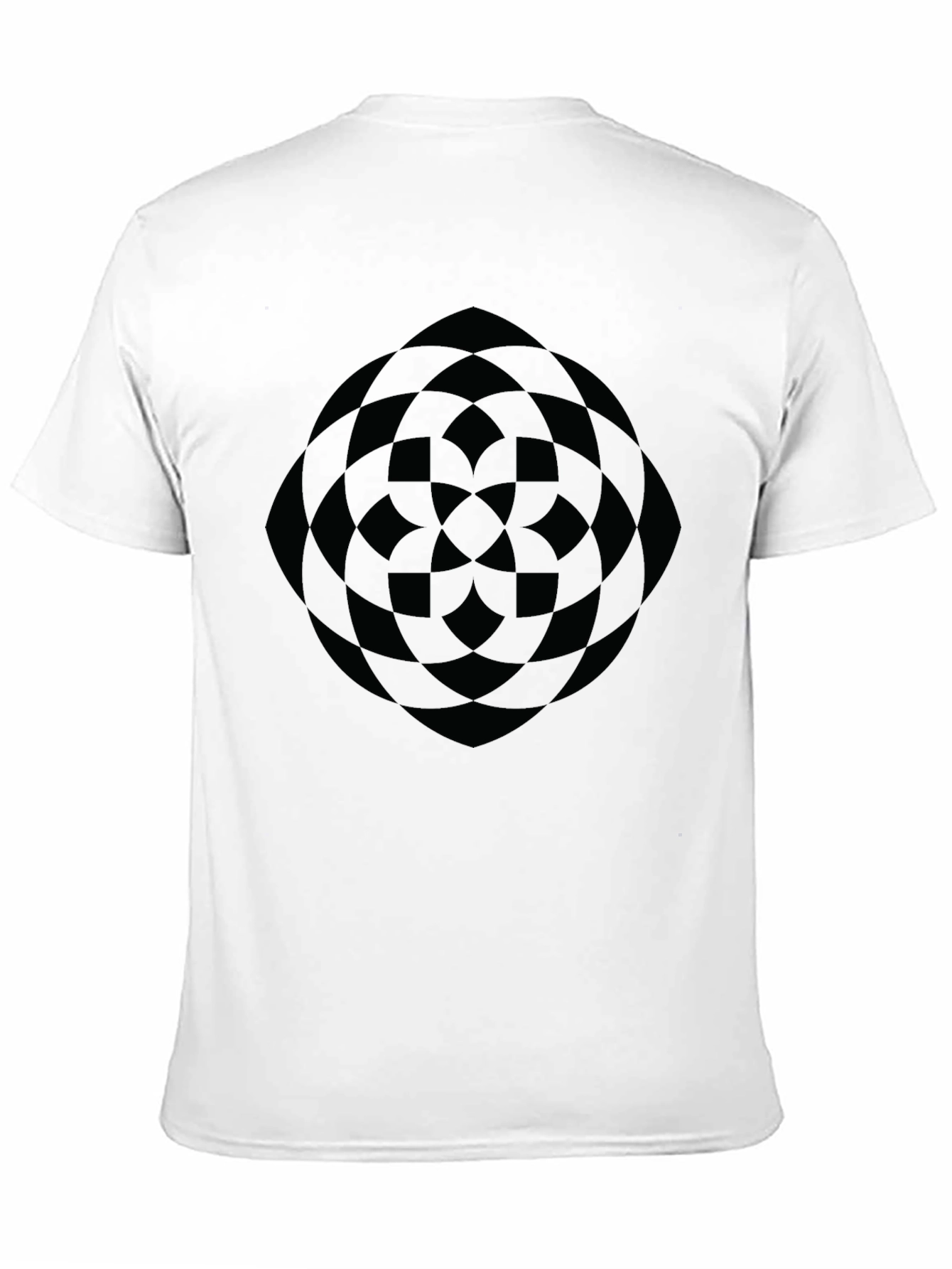 Black Abstract Geometric Pattern Black T-Shirt view 11