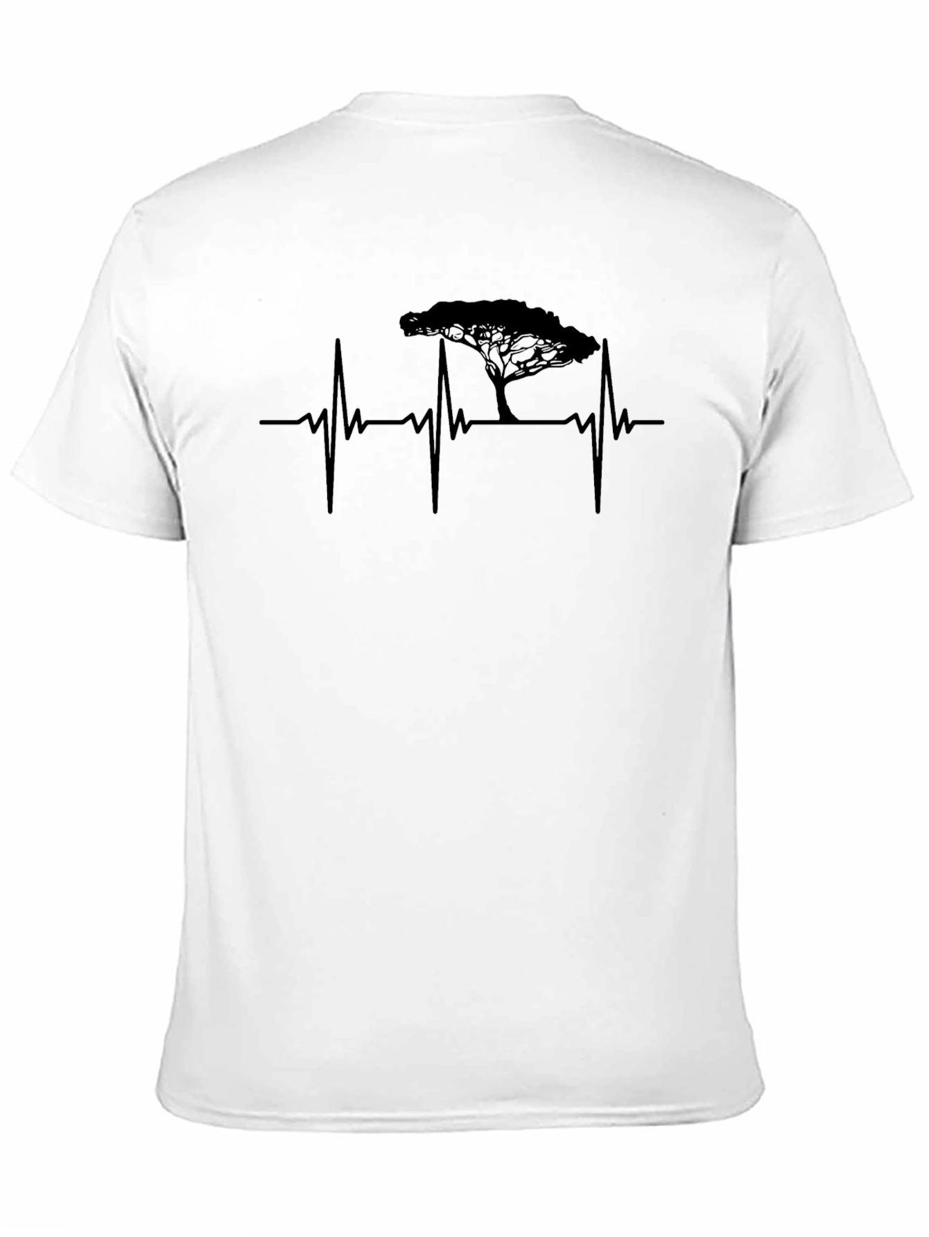 Black Heartbeat Tree Graphic Tee - Black Unisex T-Shirt view 11