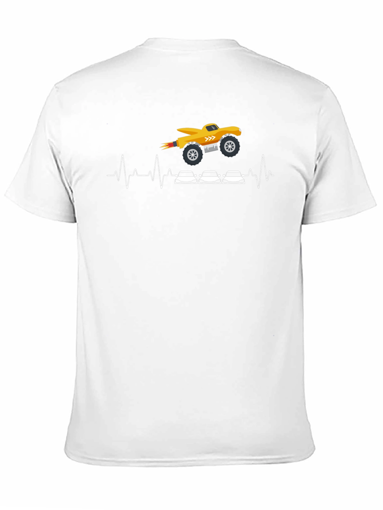 Black Monster Truck Heartbeat Graphic Tee view 11