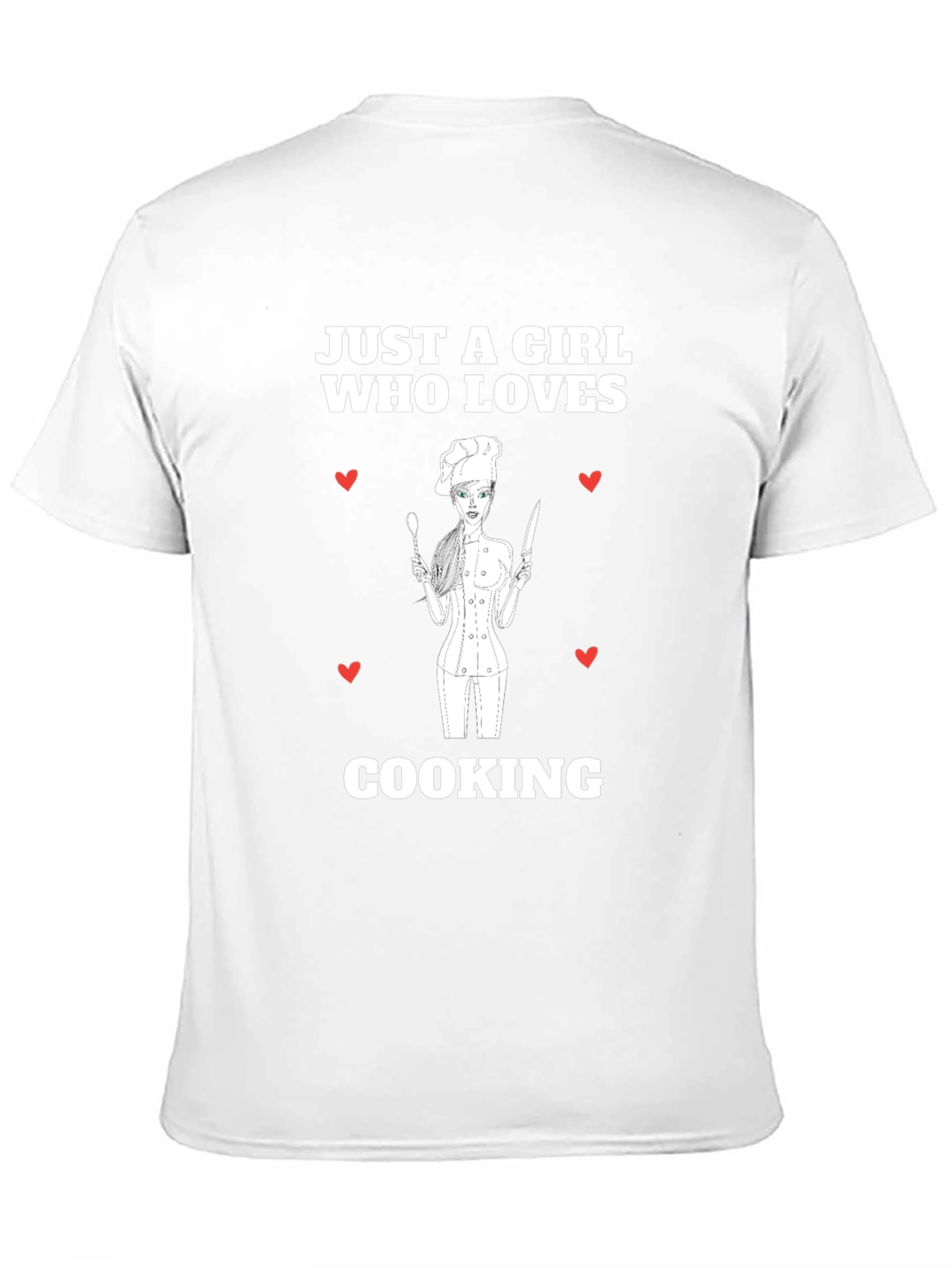 Black Just A Girl Who Loves Cooking T-Shirt view 11