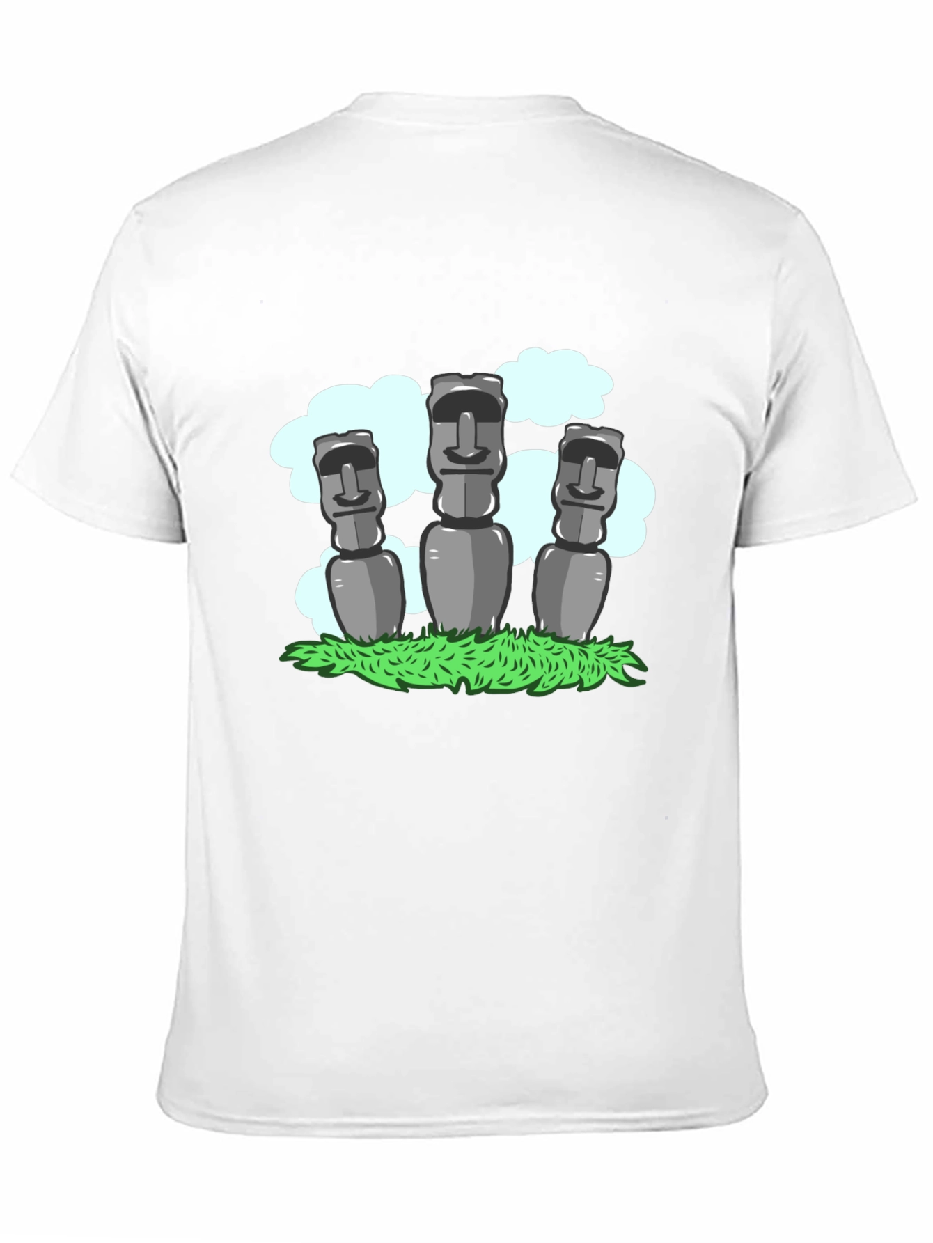 Black Moai Statue Graphic Tee - Black Cotton T-Shirt view 11