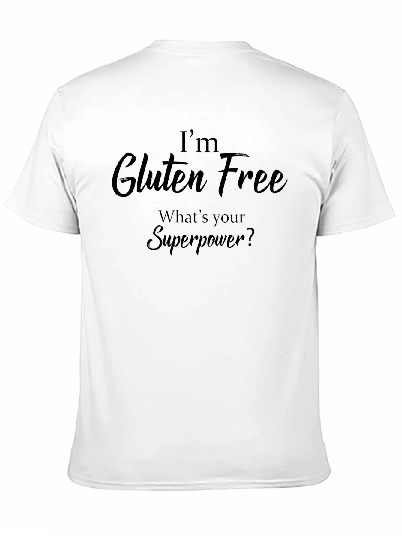 Black Gluten Free Superpower Graphic Tee - Black Crew Neck T-Shirt view 11