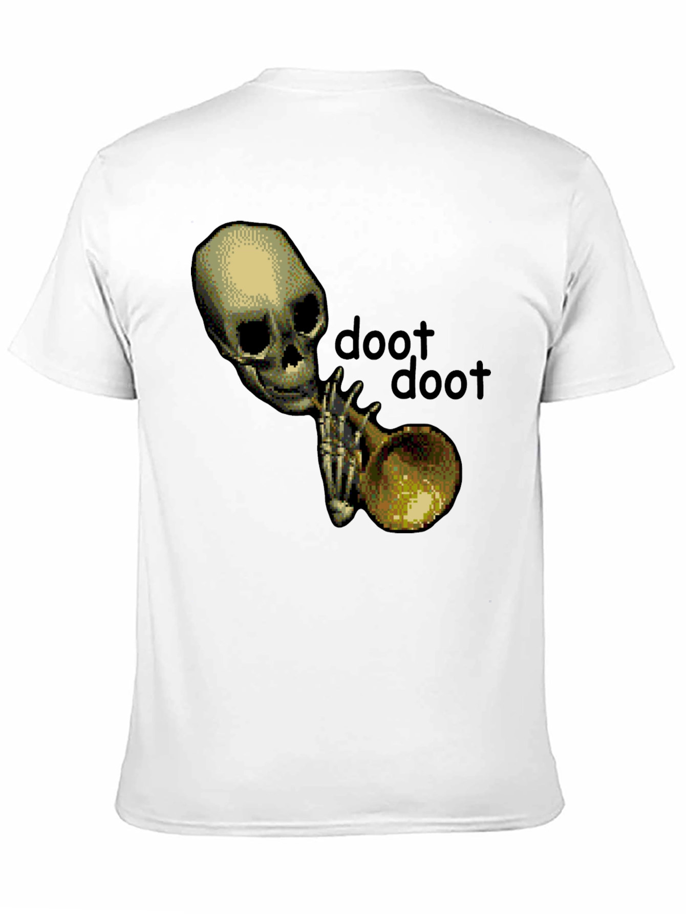 Black Doot Doot Skeleton Trumpet Black T-Shirt view 11