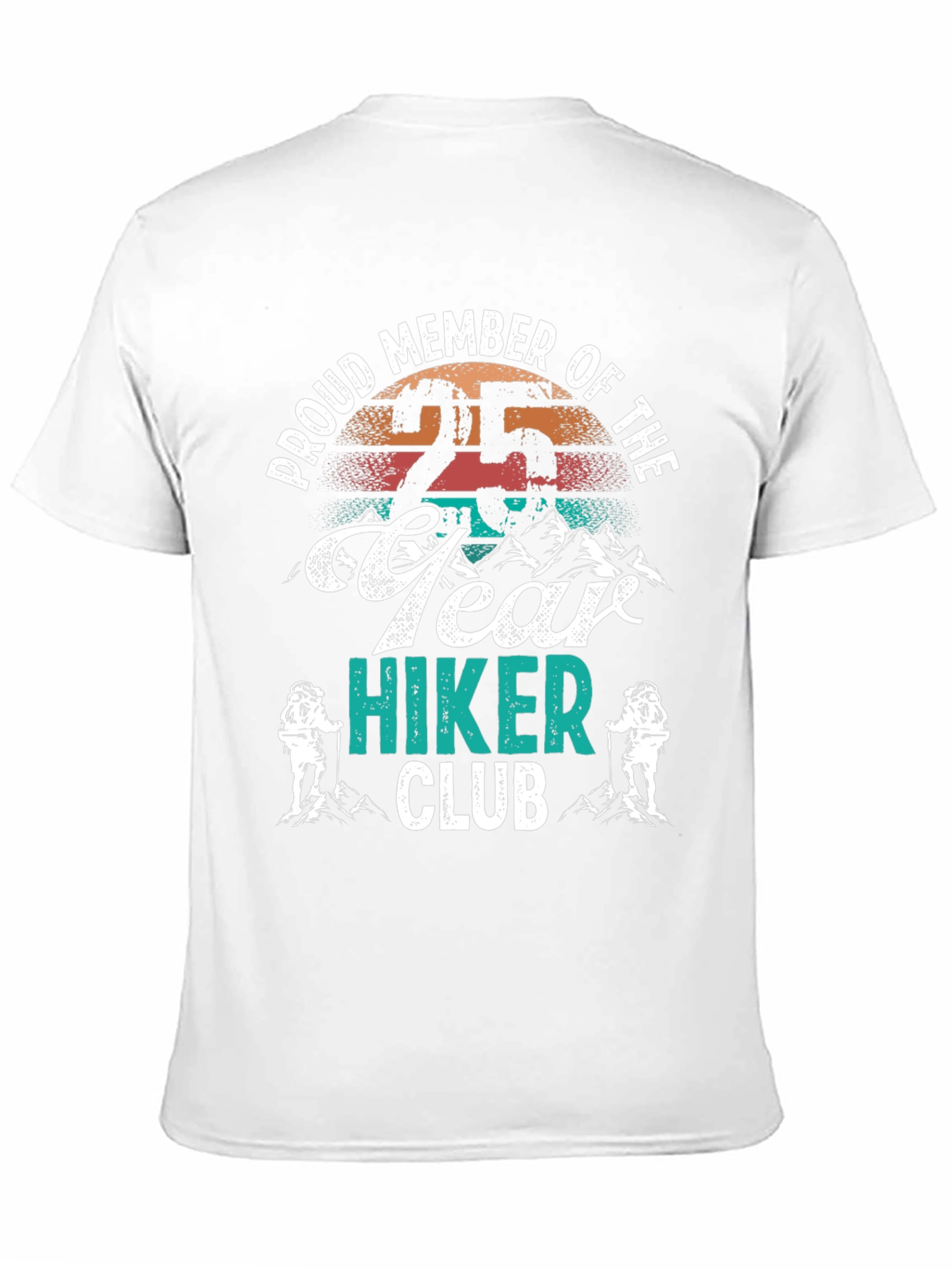 Black 25 Year Hiker Club Tee - Proud Member Hiking Apparel view 11