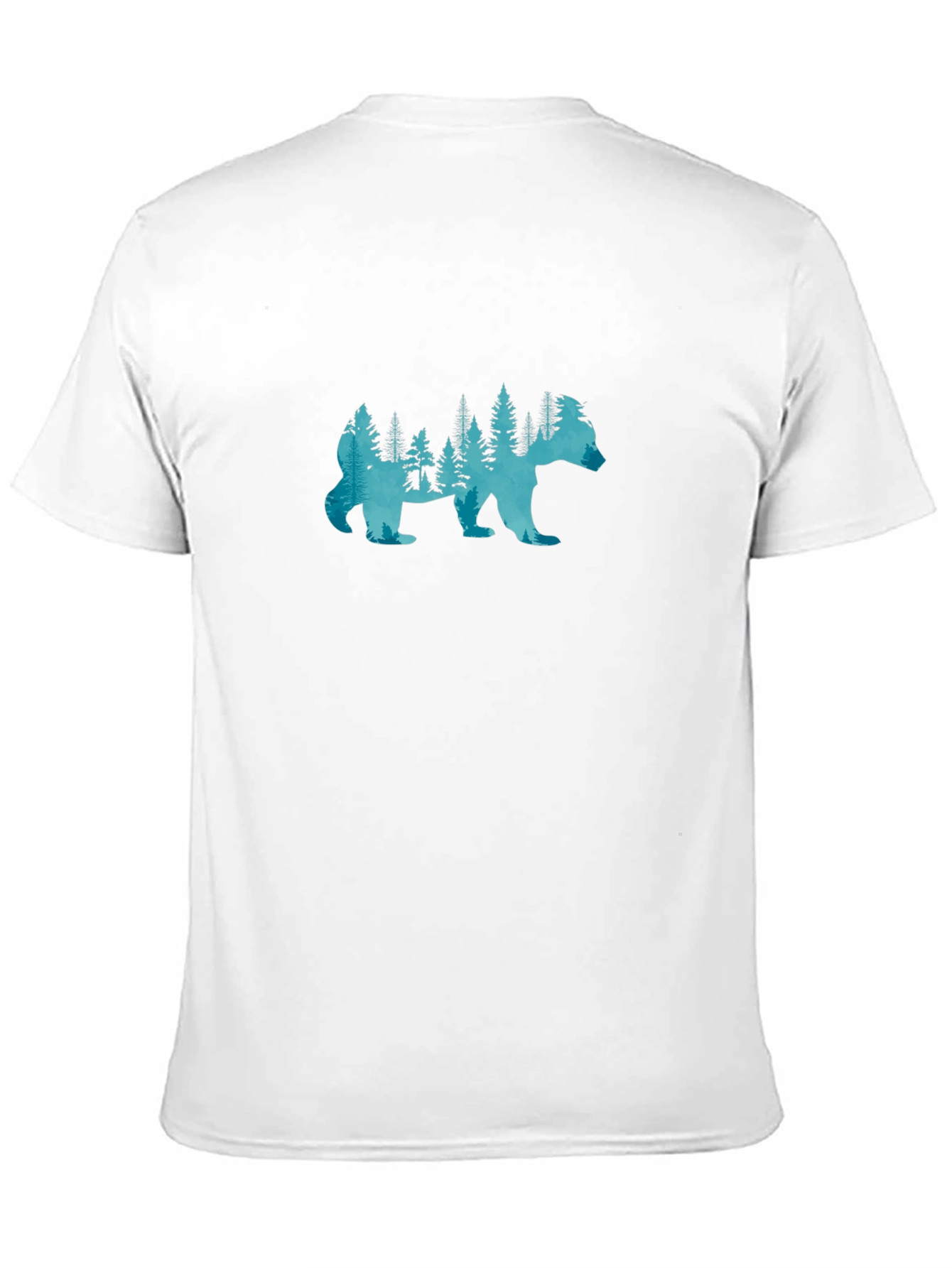 Black Nature Bear Silhouette Graphic T-Shirt - Black view 11