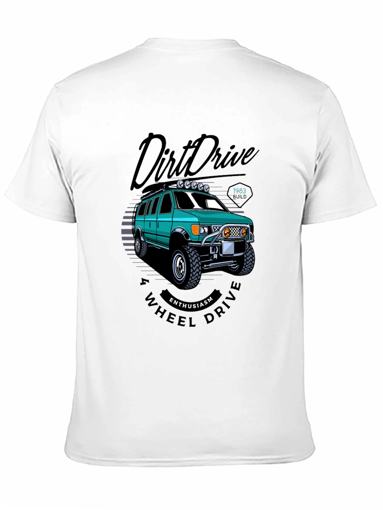 Black Dirt Drive 4-Wheel Enthusiast T-Shirt view 11