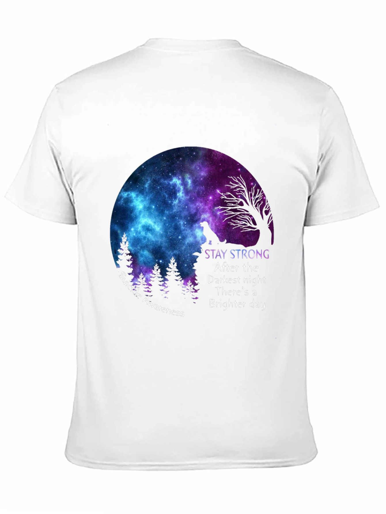 Black Stay Strong Suicide Awareness Graphic Tee view 11