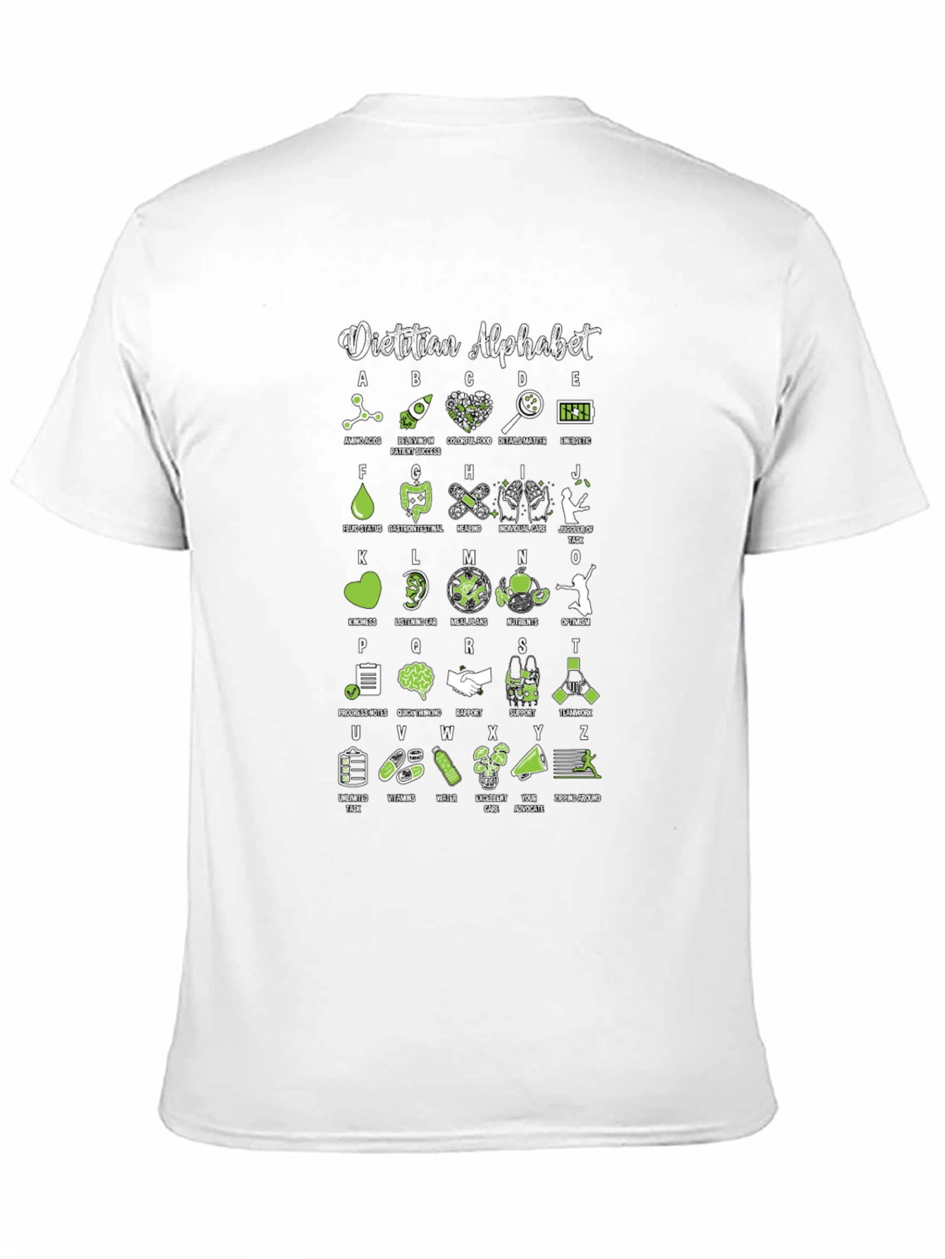 Black Dietitian Alphabet T-Shirt - Nutritionist ABCs view 11