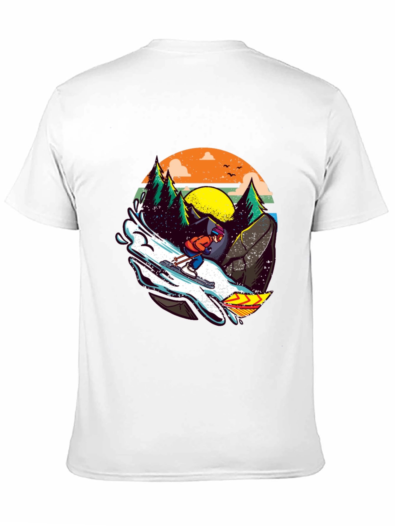 Black Skiing Adventure Graphic Tee view 11