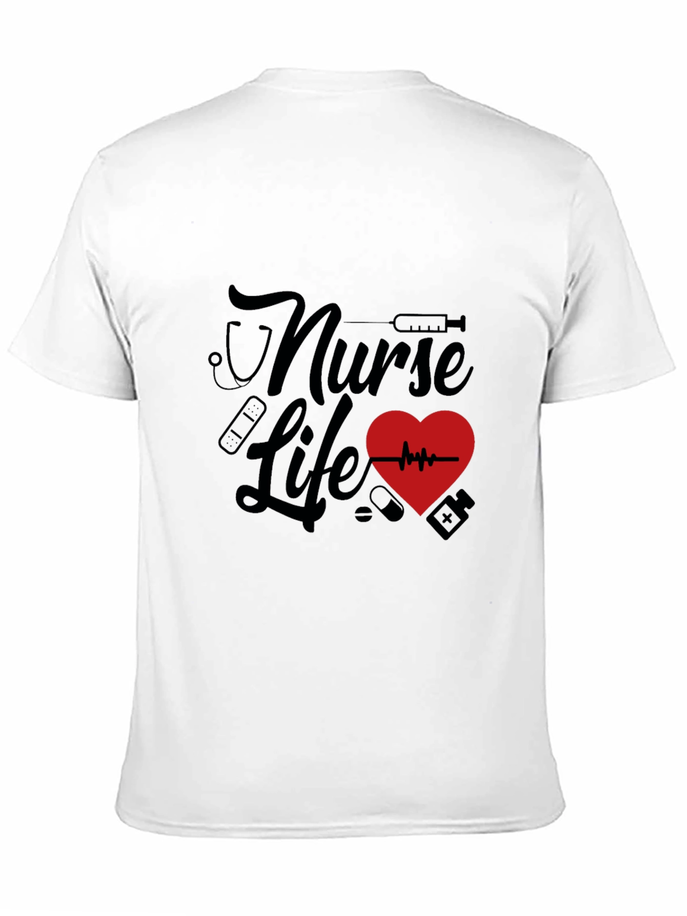 Black Nurse Life Graphic Tee - Black Crew Neck Shirt view 11