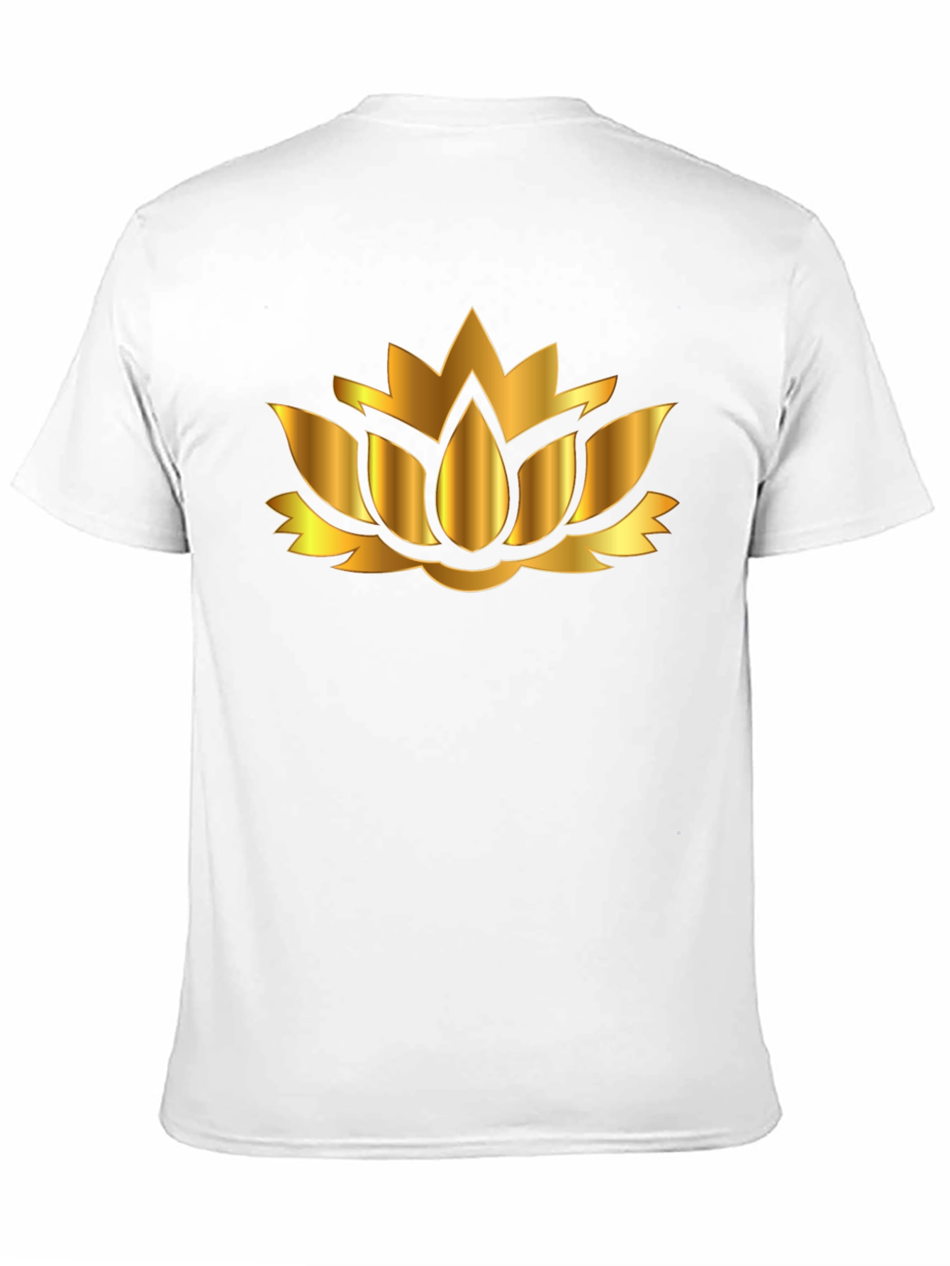 Golden Lotus Flower Graphic Black T-Shirt - 11