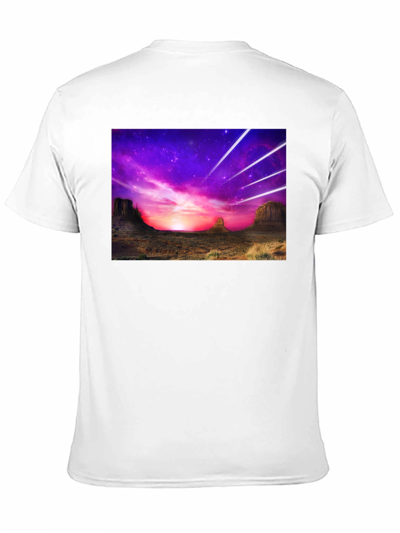 Black Cosmic Desert Graphic Tee - Black Cotton T-Shirt view 11