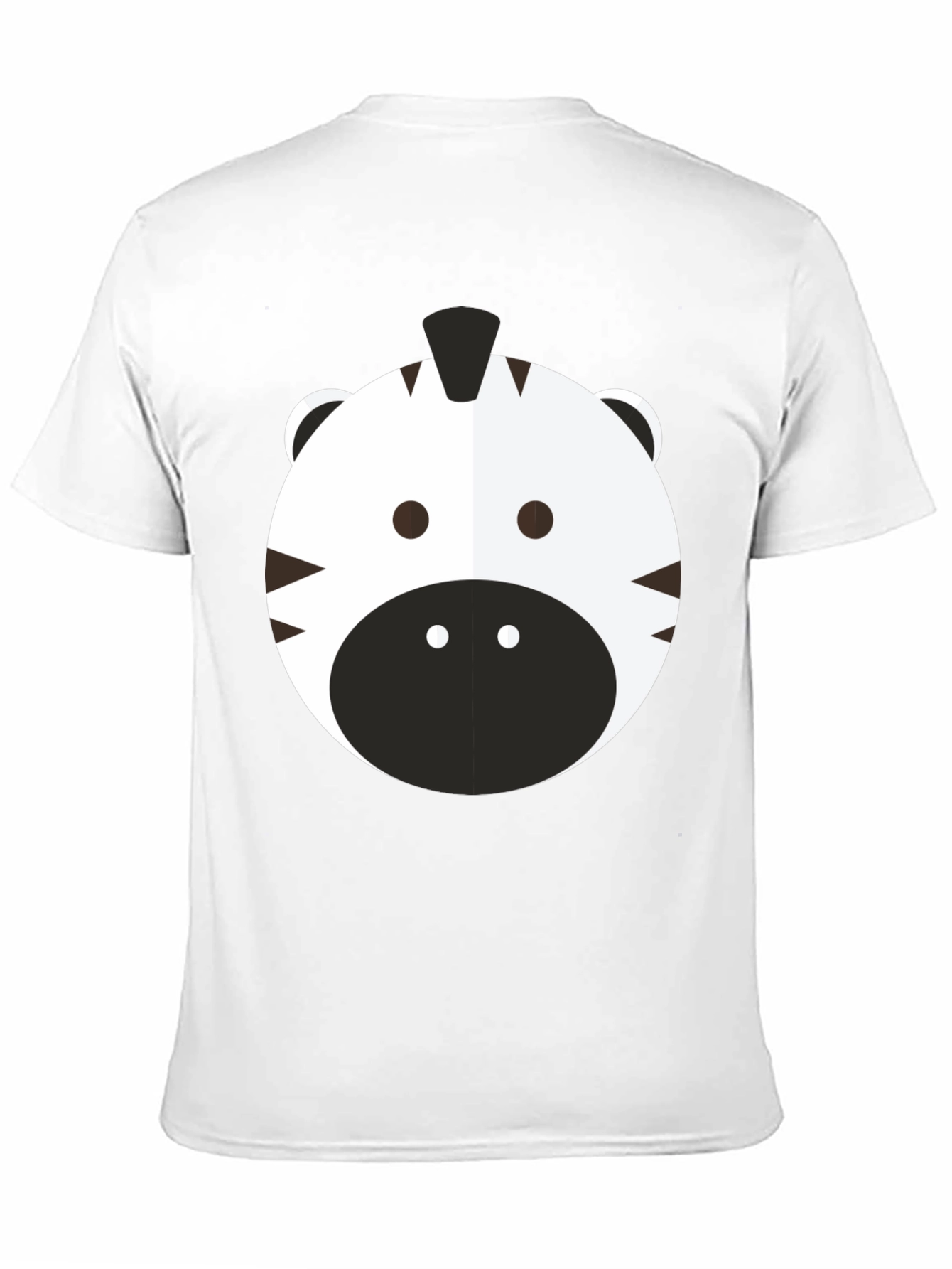 Black Cute Zebra Graphic Tee - Black Cotton T-Shirt view 11