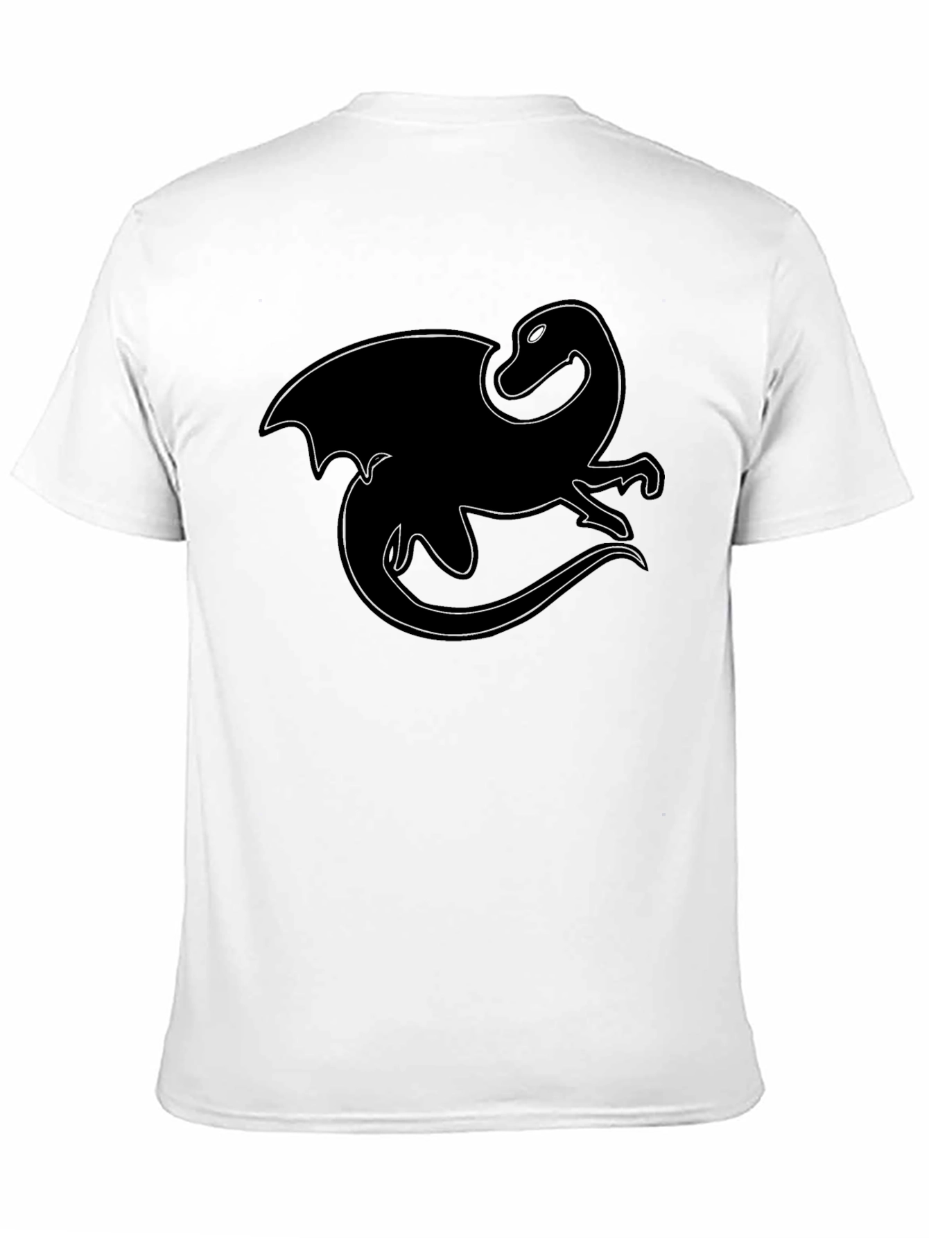 Black Dragon Outline Black T-Shirt view 11