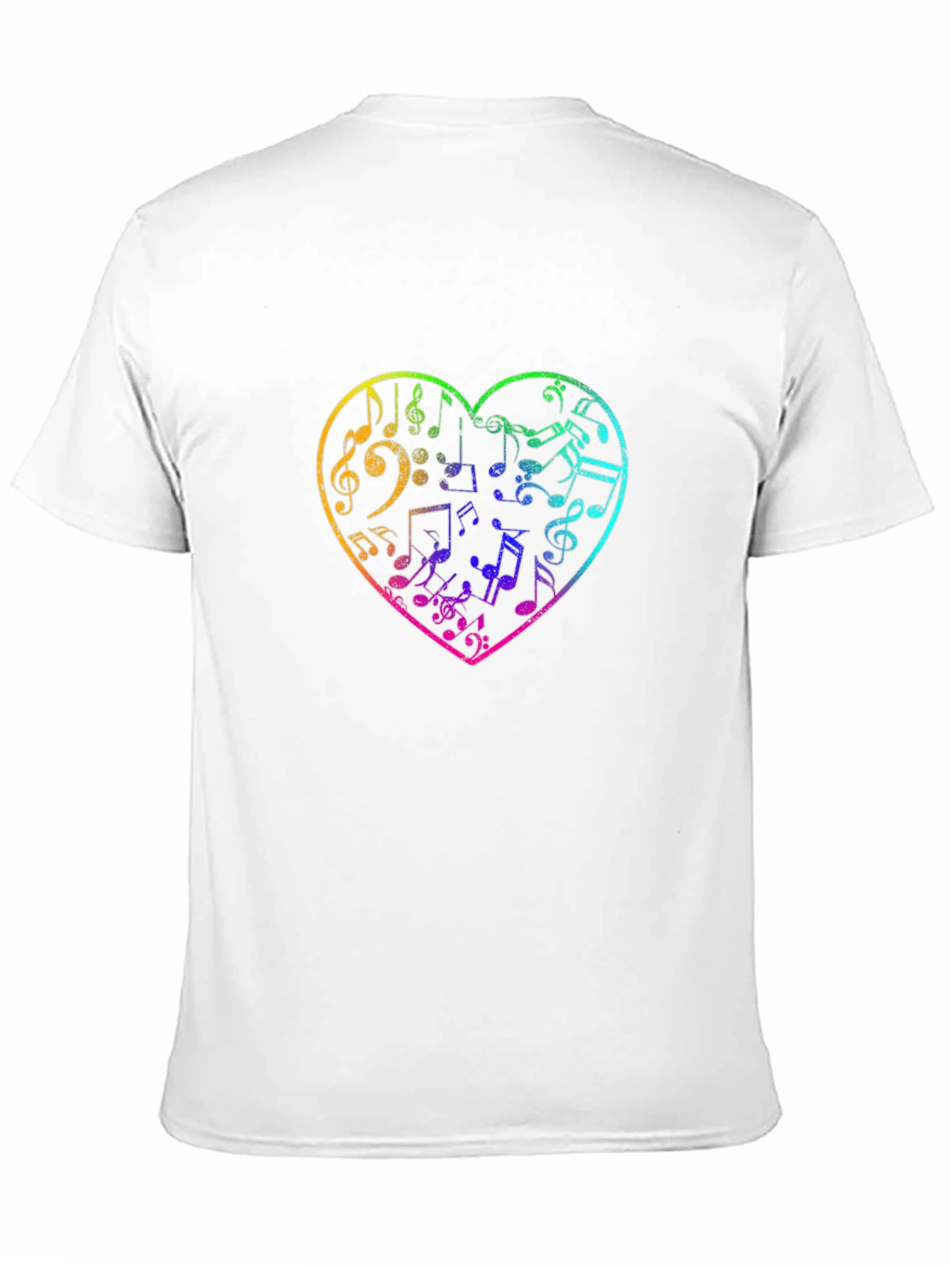 Black Rainbow Music Notes Heart Graphic Tee view 11