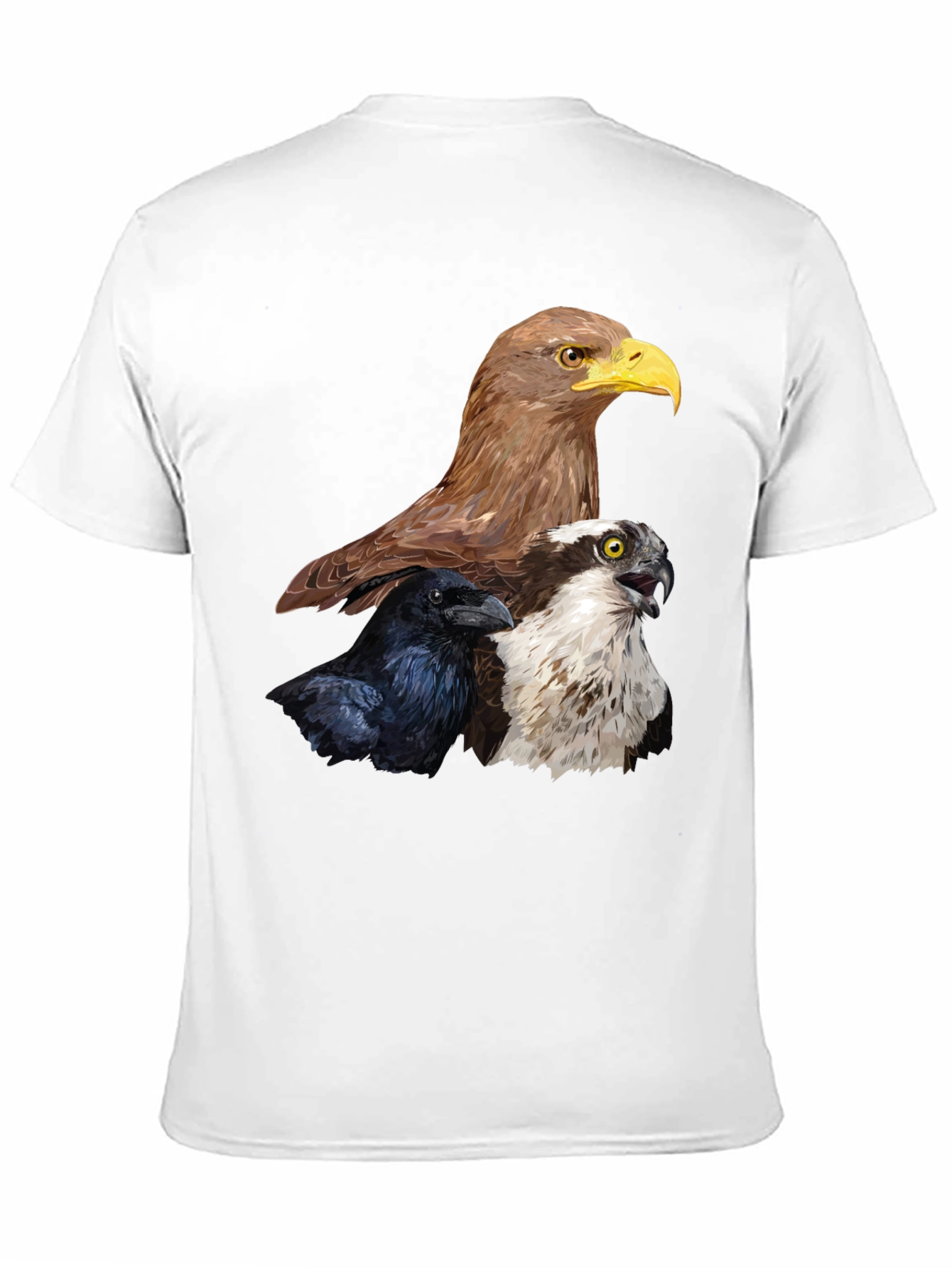 Black Men's Eagle, Raven, Osprey Graphic Print T-Shirt view 11