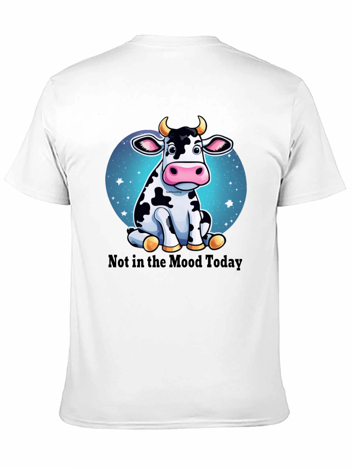 Black Not in the Mood Cow Graphic Tee - Unisex Black T-Shirt view 11
