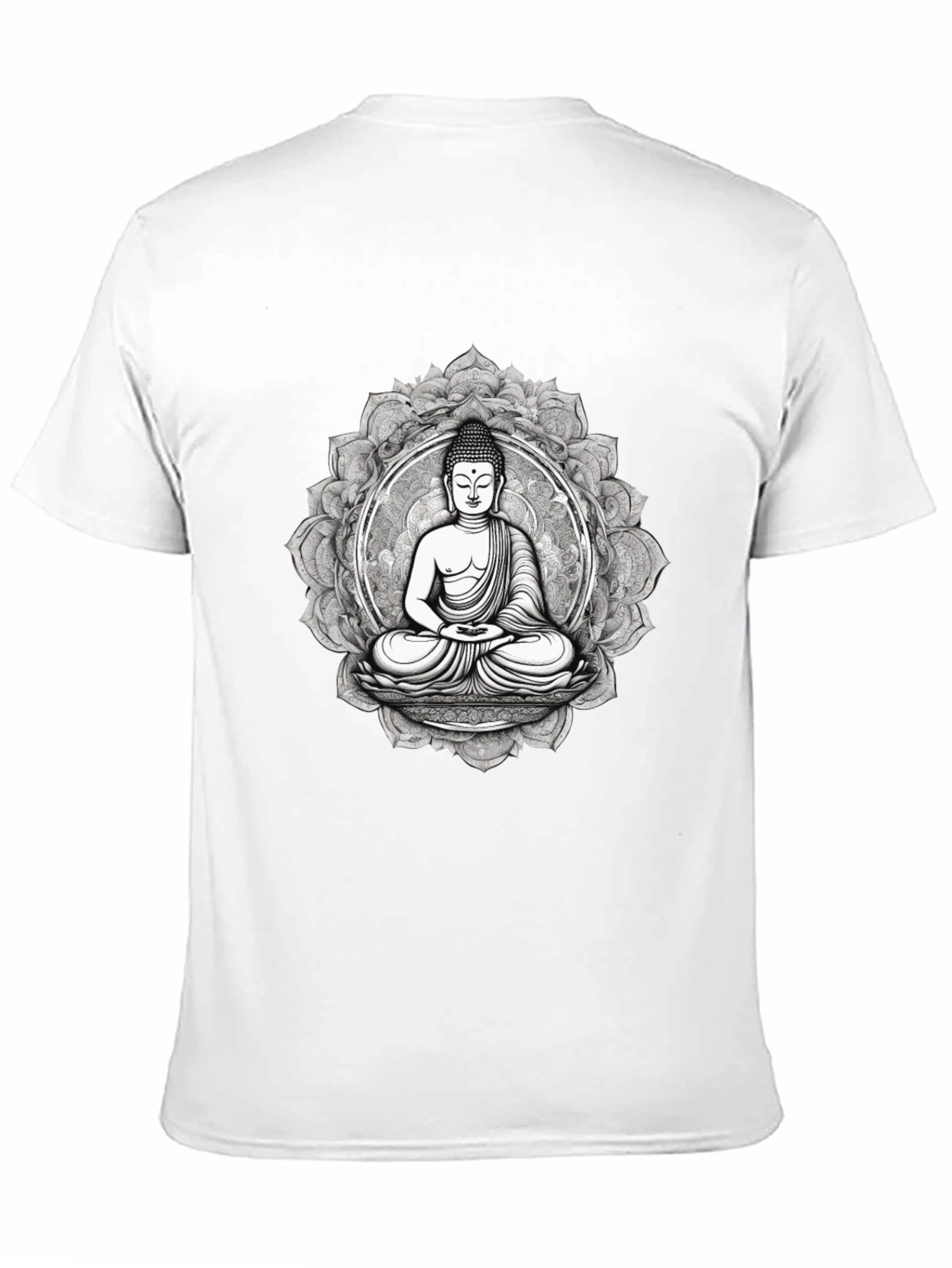 Black Buddha Mandala Graphic Tee - Black Cotton Blend view 11