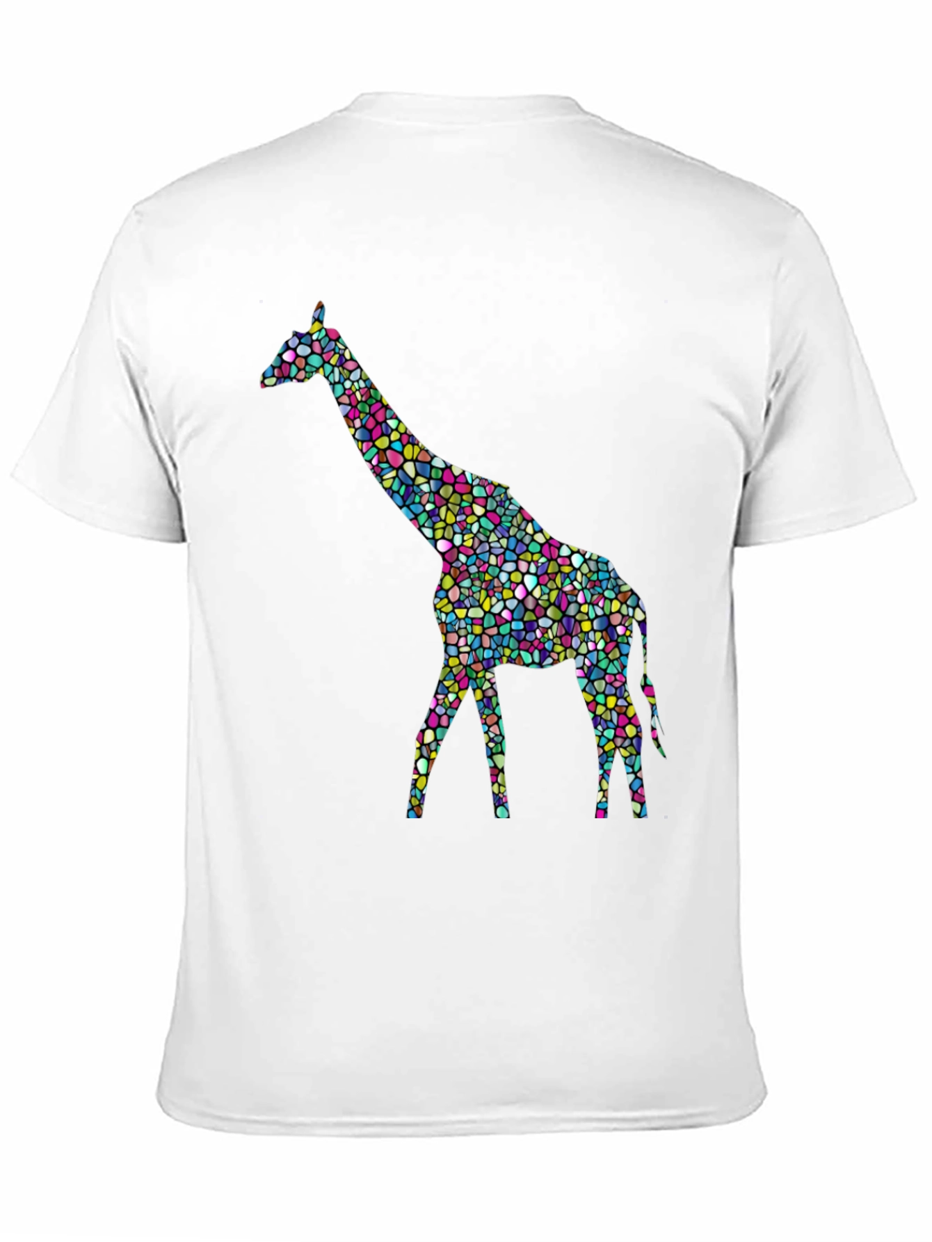 Black Mosaic Giraffe Graphic Tee - Stylish Black T-Shirt view 11