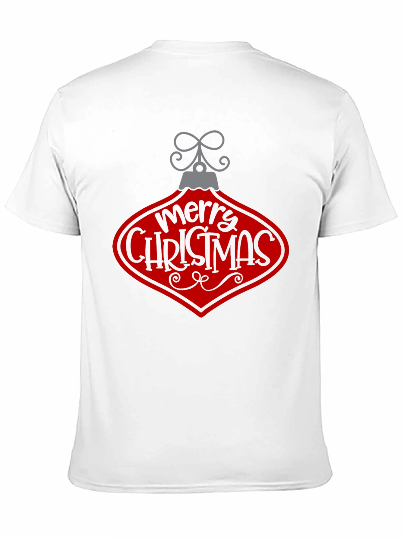 Merry Christmas Ornament Graphic Tee - Black - 11