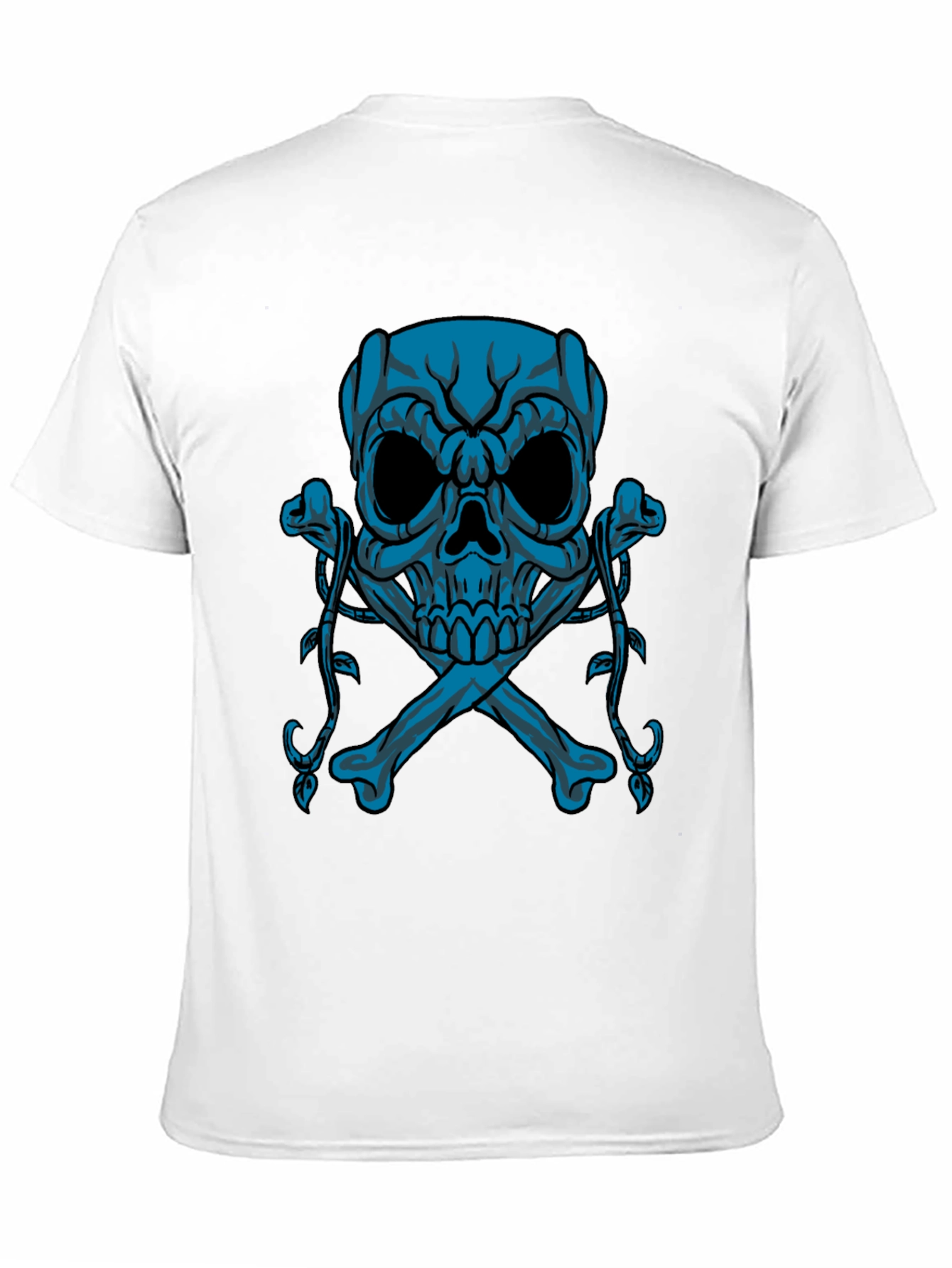 Black Skull & Crossbones Graphic Tee - Black Cotton view 11