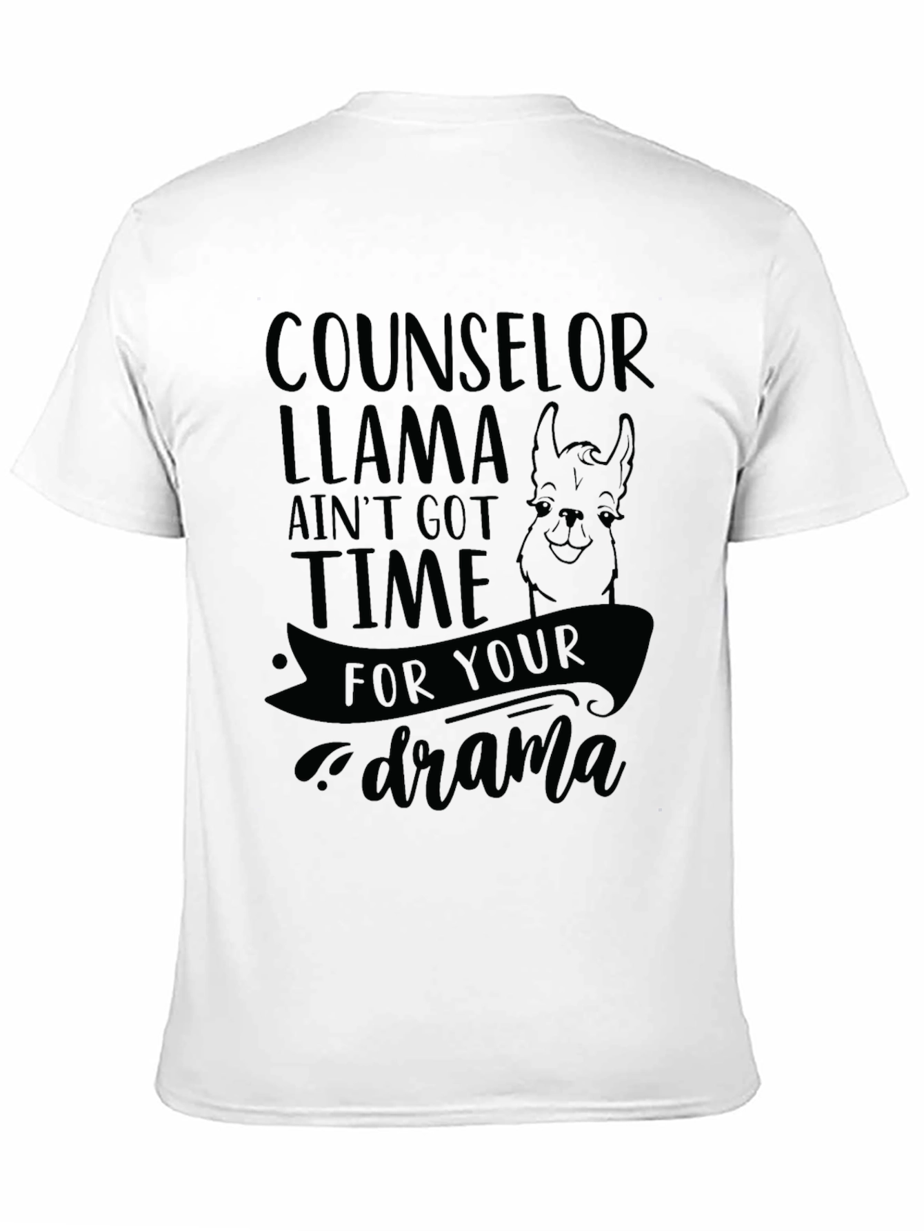 Black Counselor Llama T-Shirt - No Drama! view 11