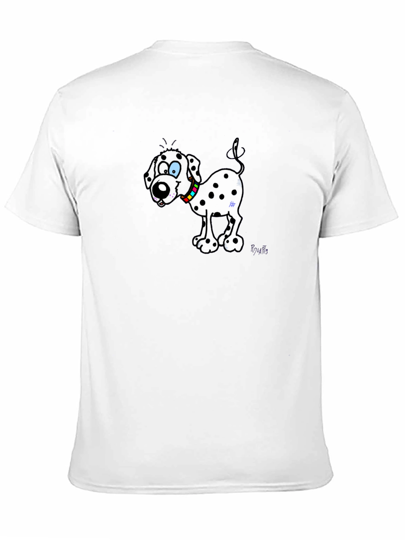 Black Dalmatian Cartoon Dog Black T-Shirt view 11