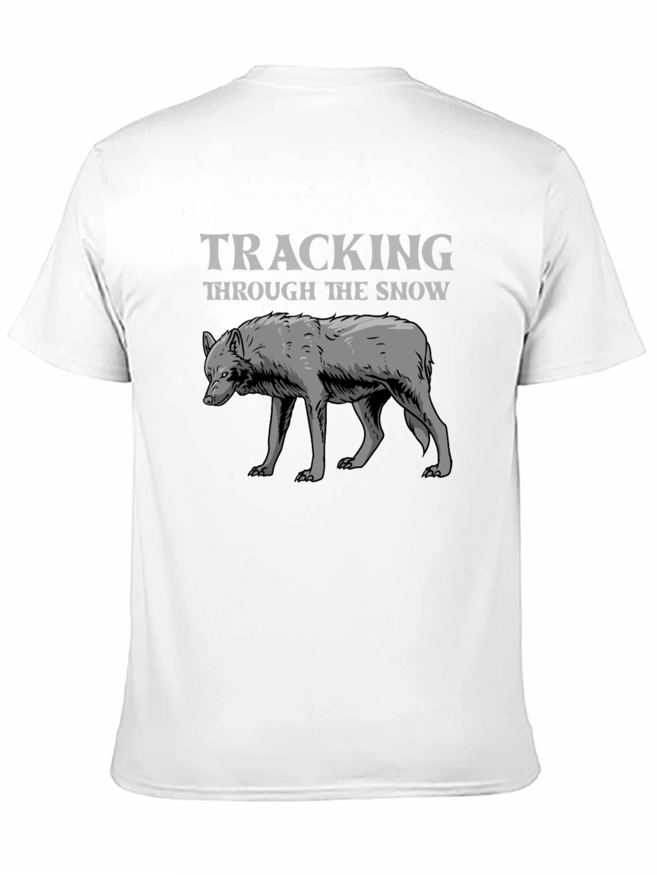 Black Tracking Through The Snow Wolf T-Shirt view 11