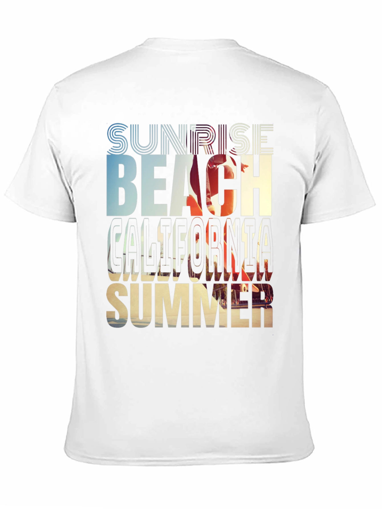 Black Sunset Beach California Summer Graphic T-Shirt view 11