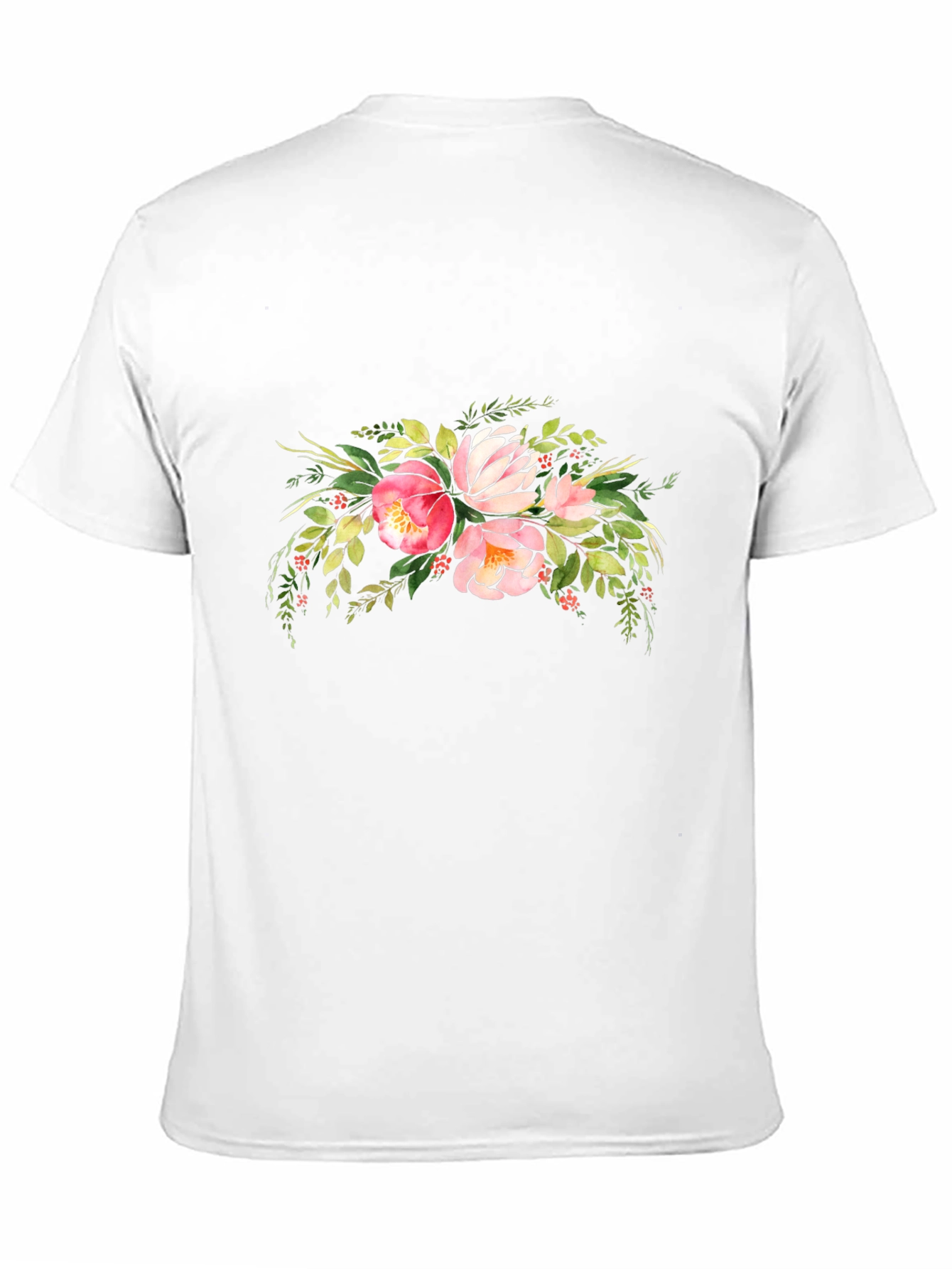 Black Floral Bouquet Graphic Black T-Shirt view 11