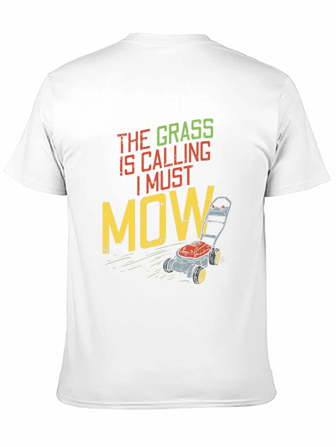 Black The Grass is Calling Funny Lawn Mowing T-Shirt view 11