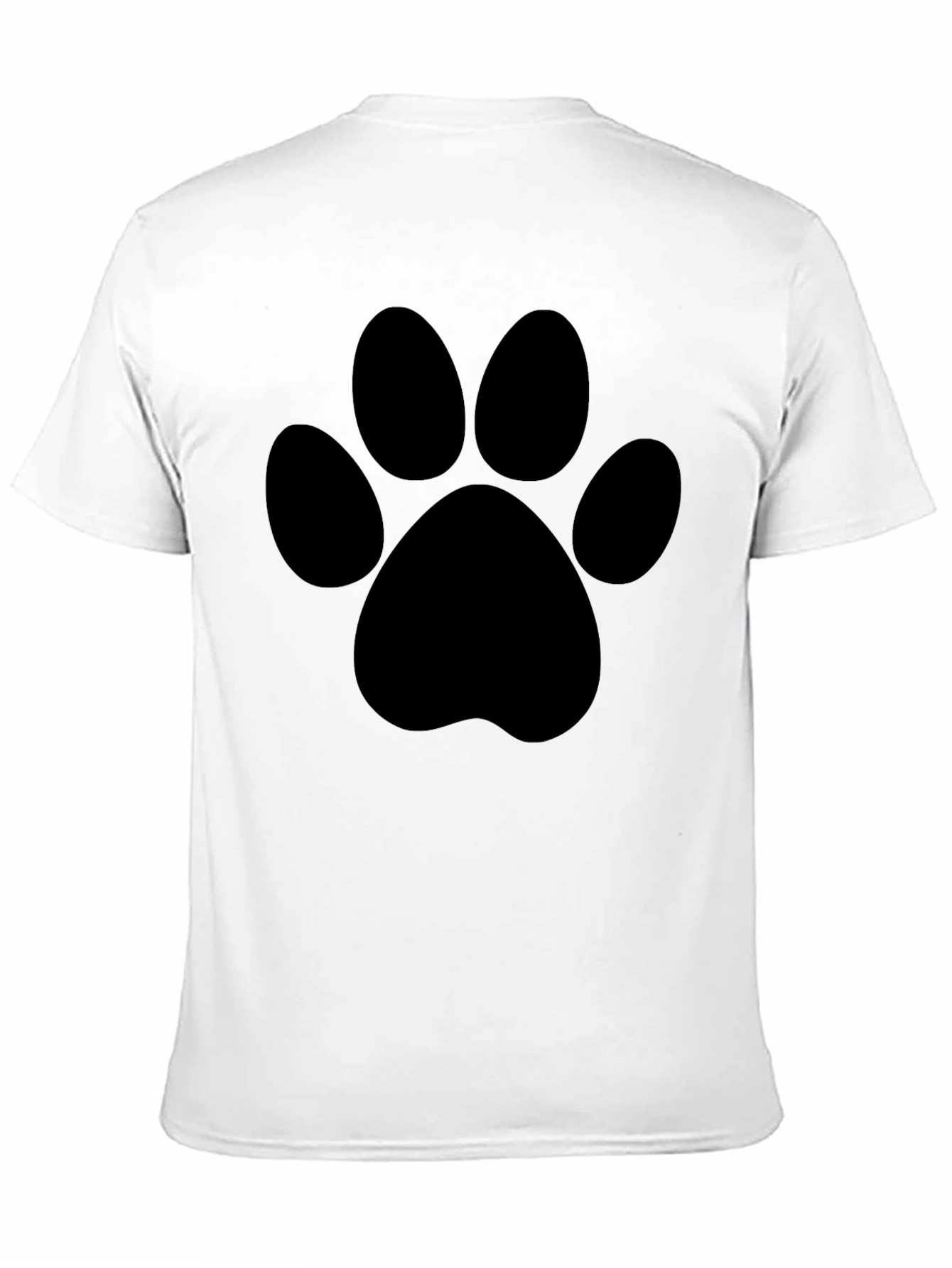 Black Paw Print T-Shirt - Casual Comfort, Animal Lover's Style view 11