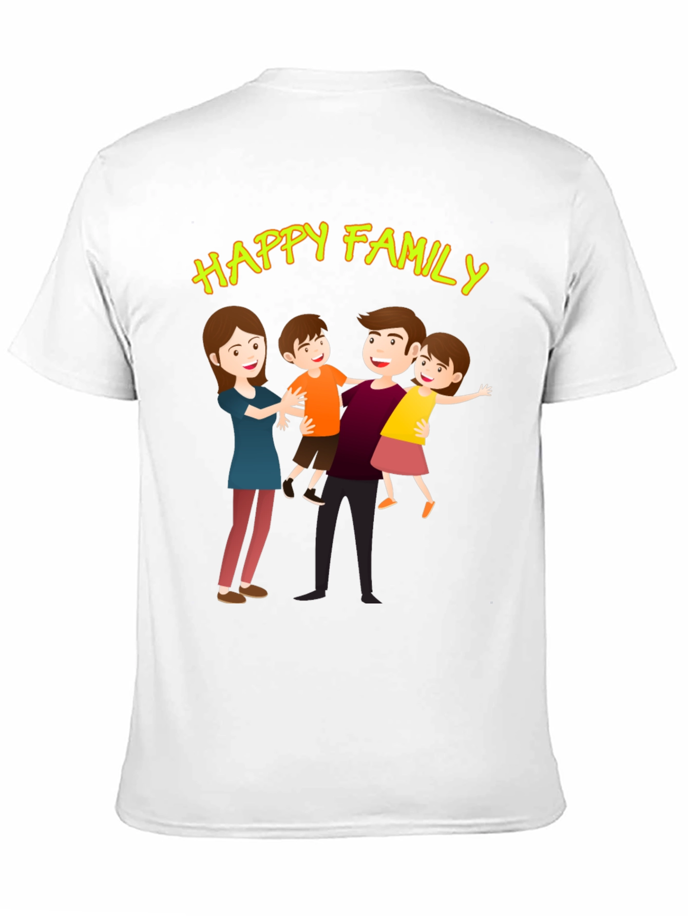 Black Happy Family Graphic Tee - Black Cotton Blend view 11