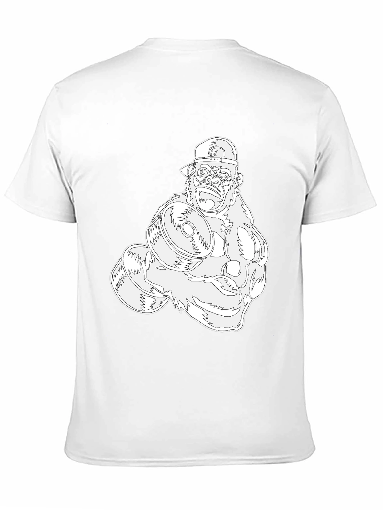 Black Gorilla Gym Tee: Black Cotton Fitness Shirt view 11