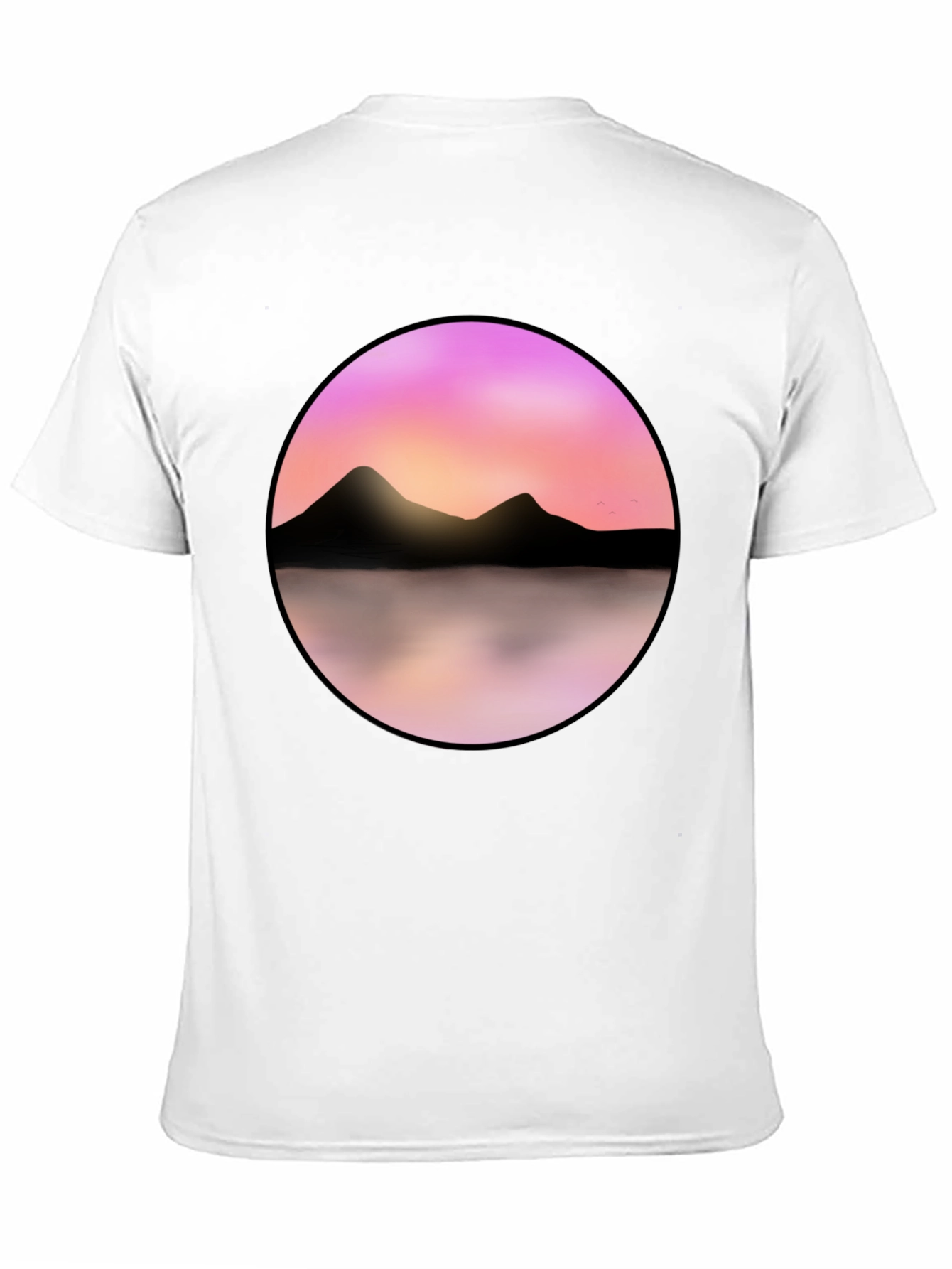 Black Sunset Mountain Lake Graphic Tee - Black view 11