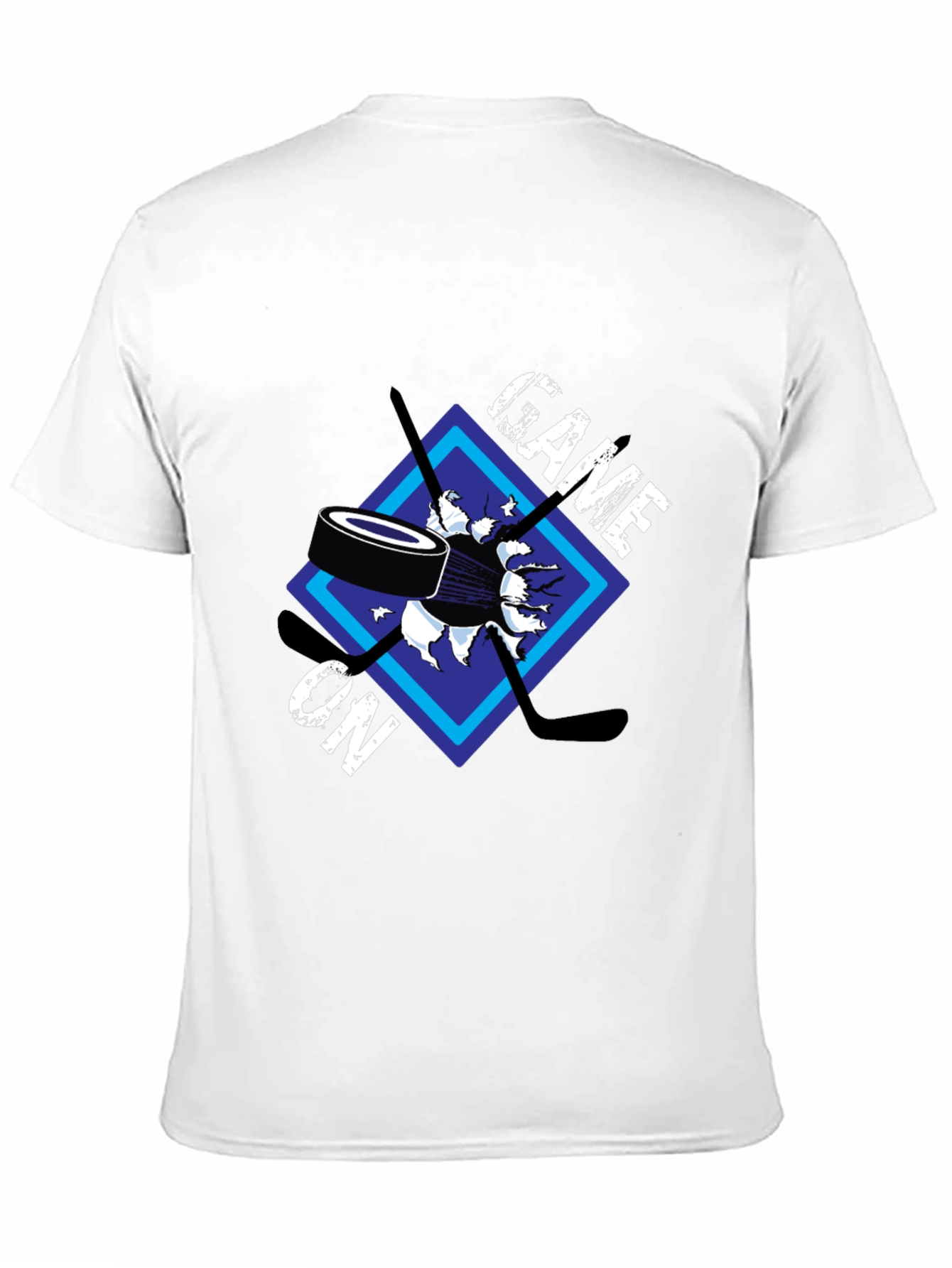Black Game On Hockey Graphic T-Shirt view 11